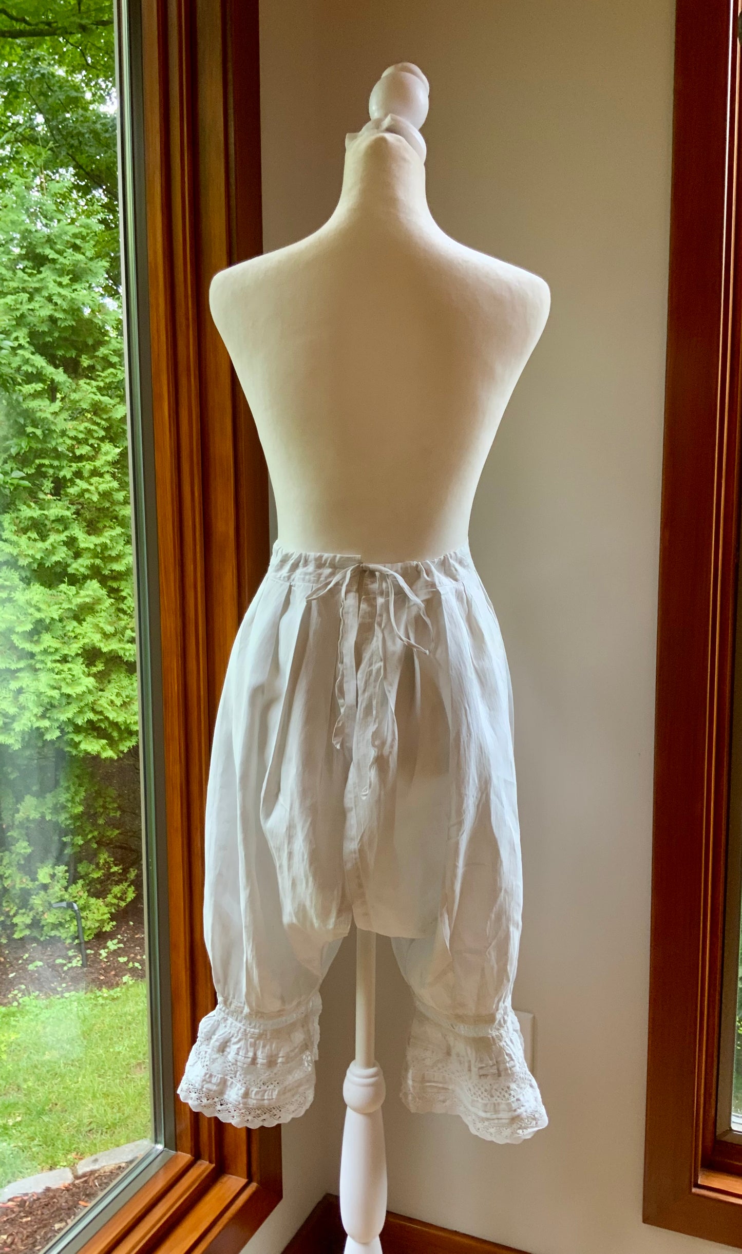Antique Edwardian White Cotton Bloomers | Monogrammed Lace Pantaloons | Romantic Heirloom Lingerie-ED85