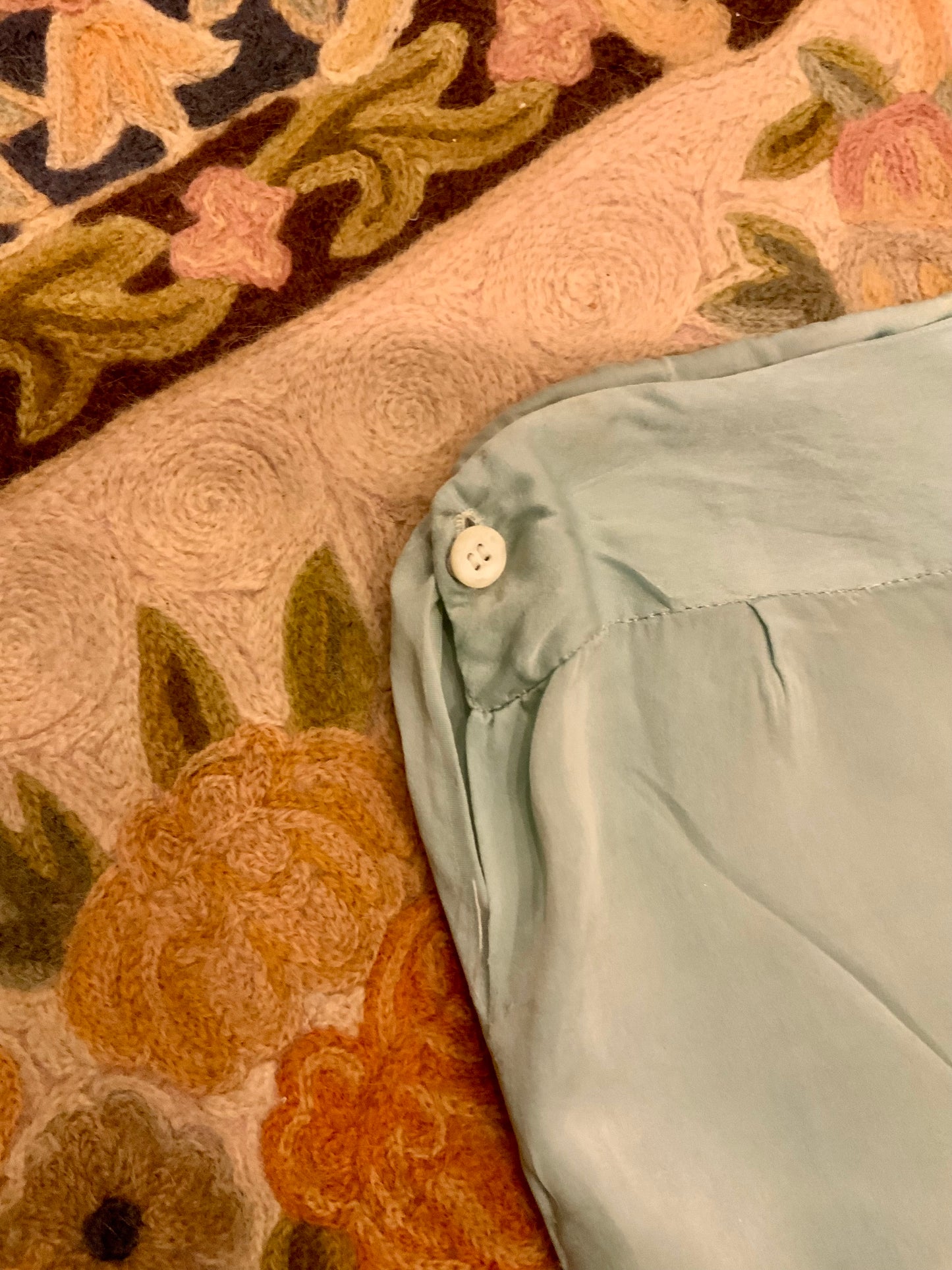 1930s Silk Pajama Pants – Pale Jade Vintage Lounge Trousers - 30AX