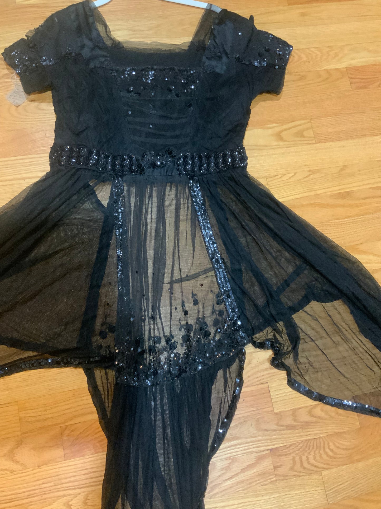 black sheer dress - 20s