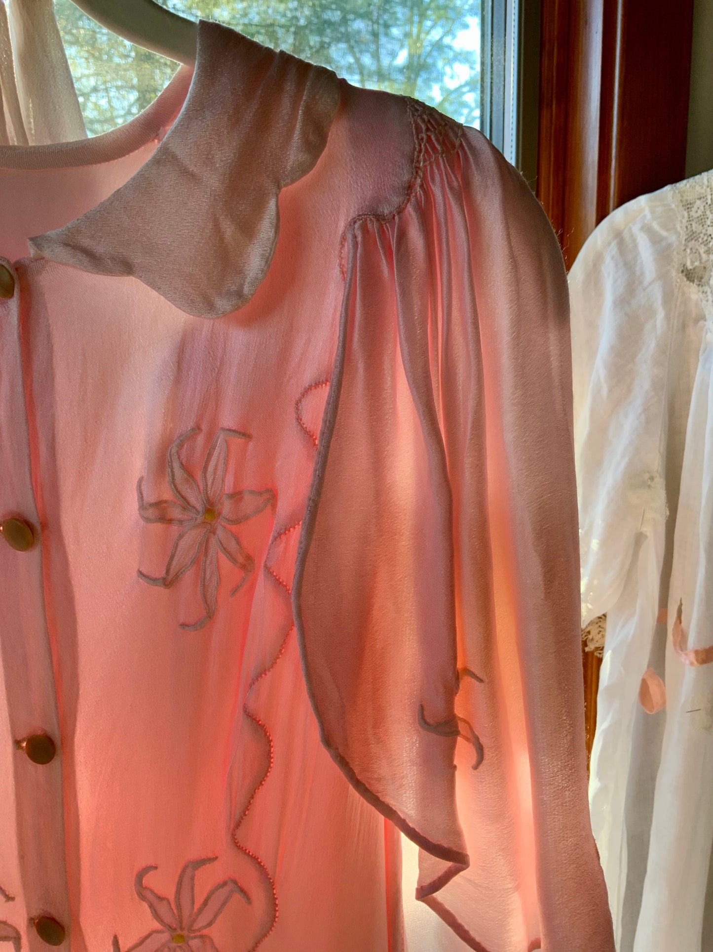 satin Nightgown Peach Pink - 40s - 40P