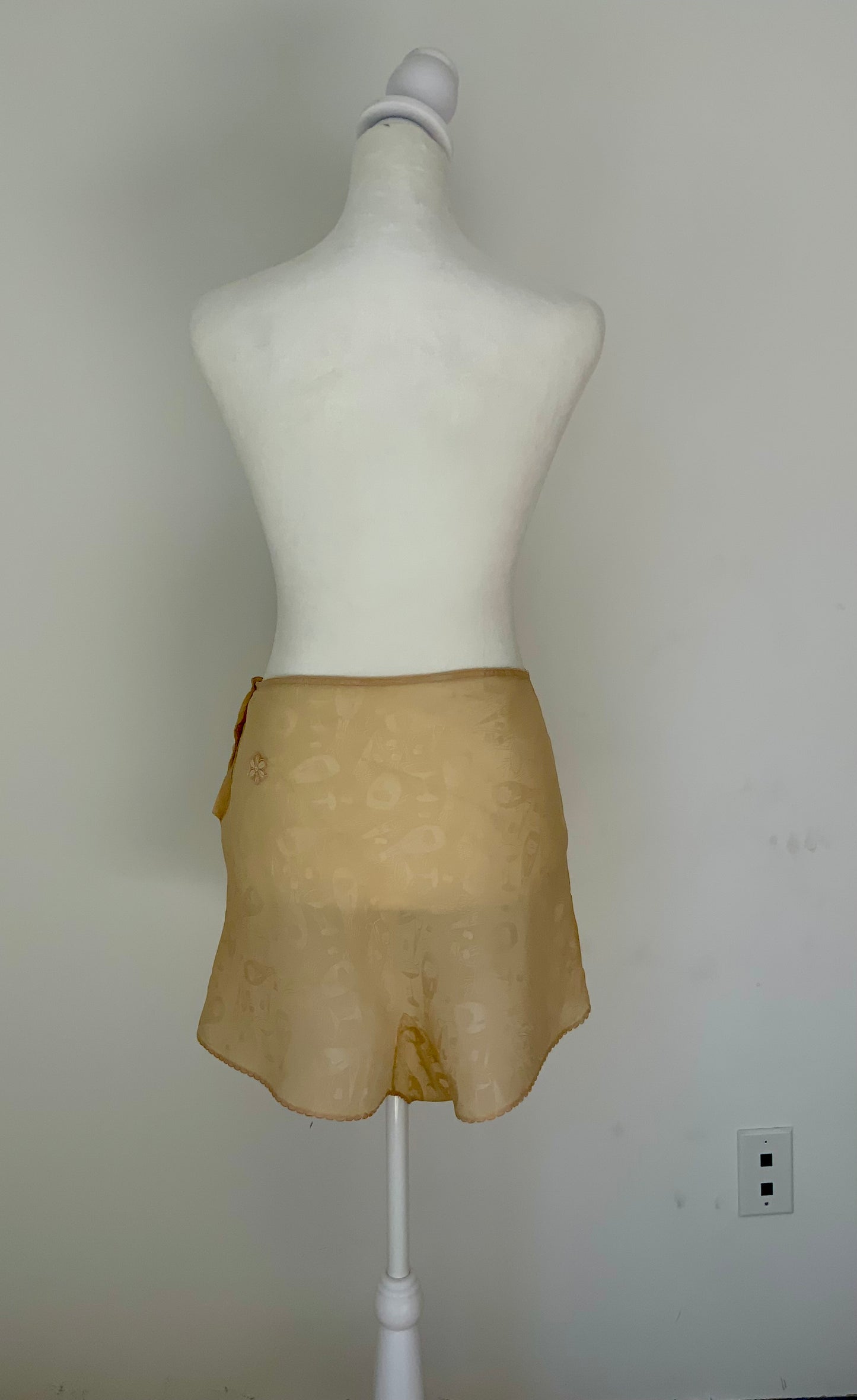 1950s Champagne Novelty Jacquard Tap Pants | Silk Blend Cocktail Motif Boudoir Shorts-50BE