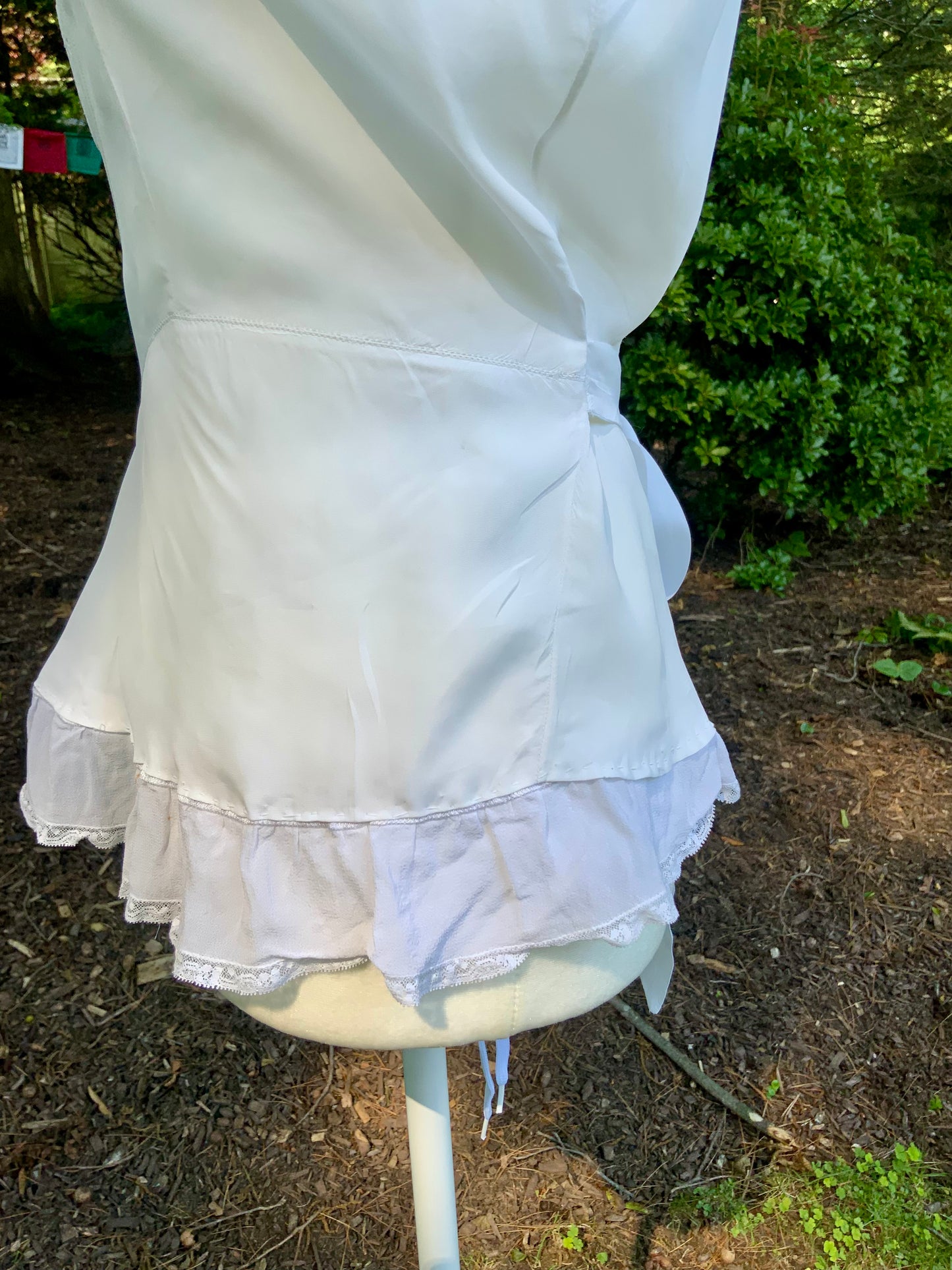 1930s Art Deco Embroidered Wrap Top | Reimagined from an Antique Nightgown-30DL
