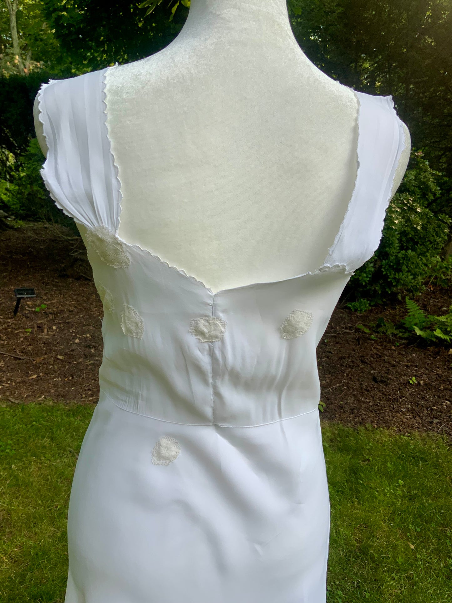 1930s Reimagined Silk Satin Bridal Slip Dress | Restored Antique Boudoir Gown with Hand-Applied Vintage Lace-30LM