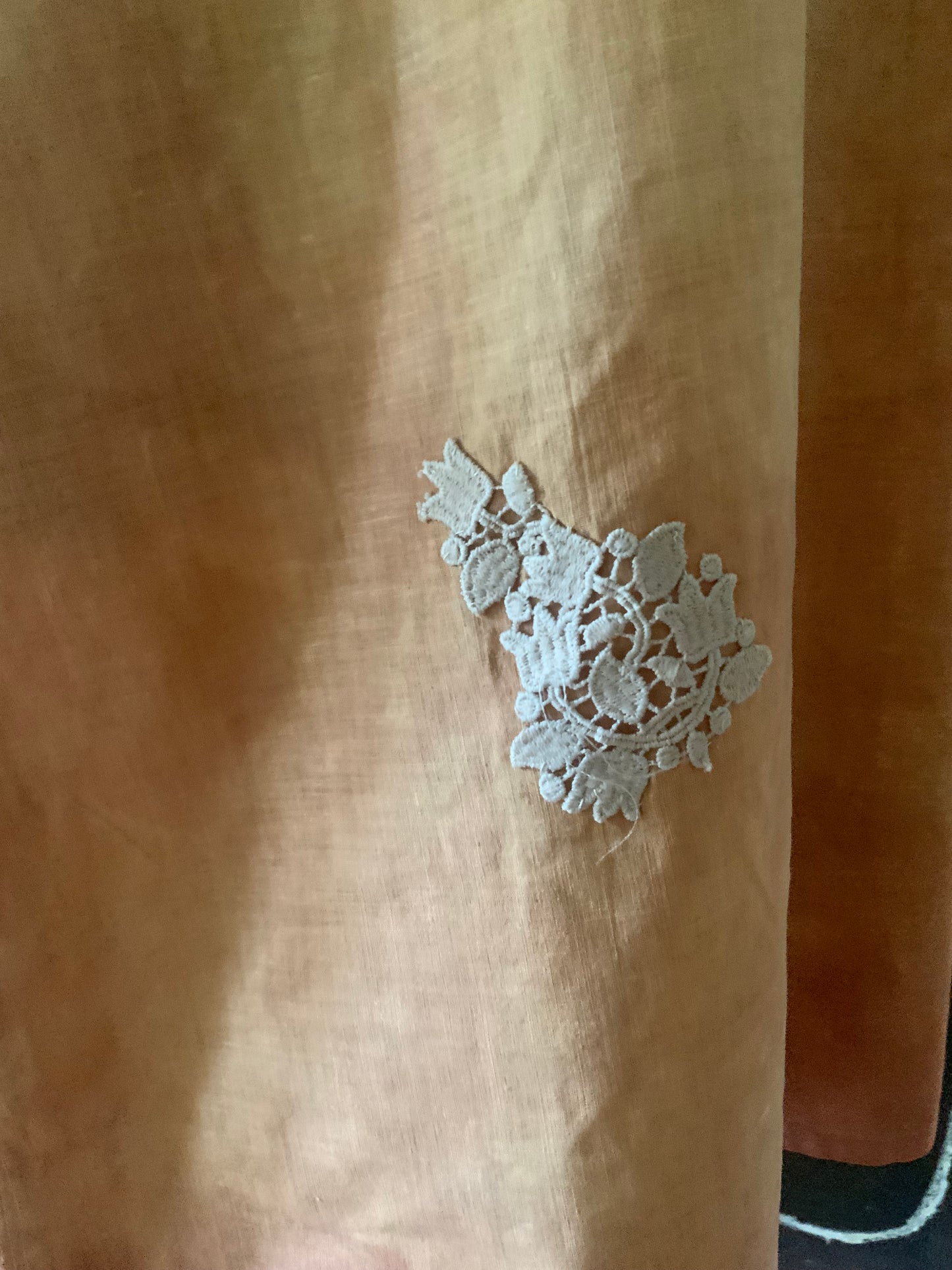 Antique Cotton Nightgown Purple Embroidery - 1910 - ED7