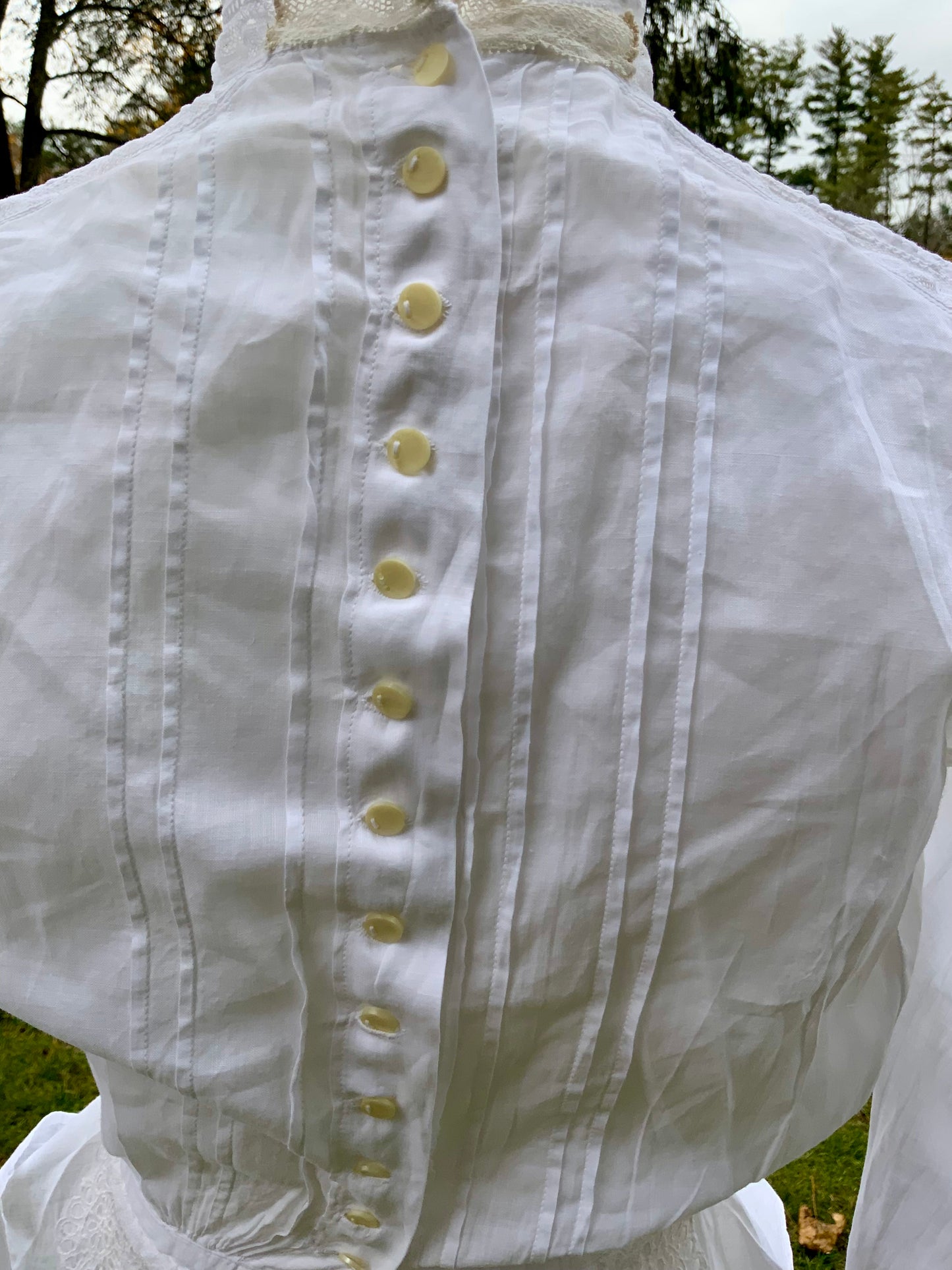Edwardian White Cotton & Lace Shirtwaist (1905–1912) |ED34