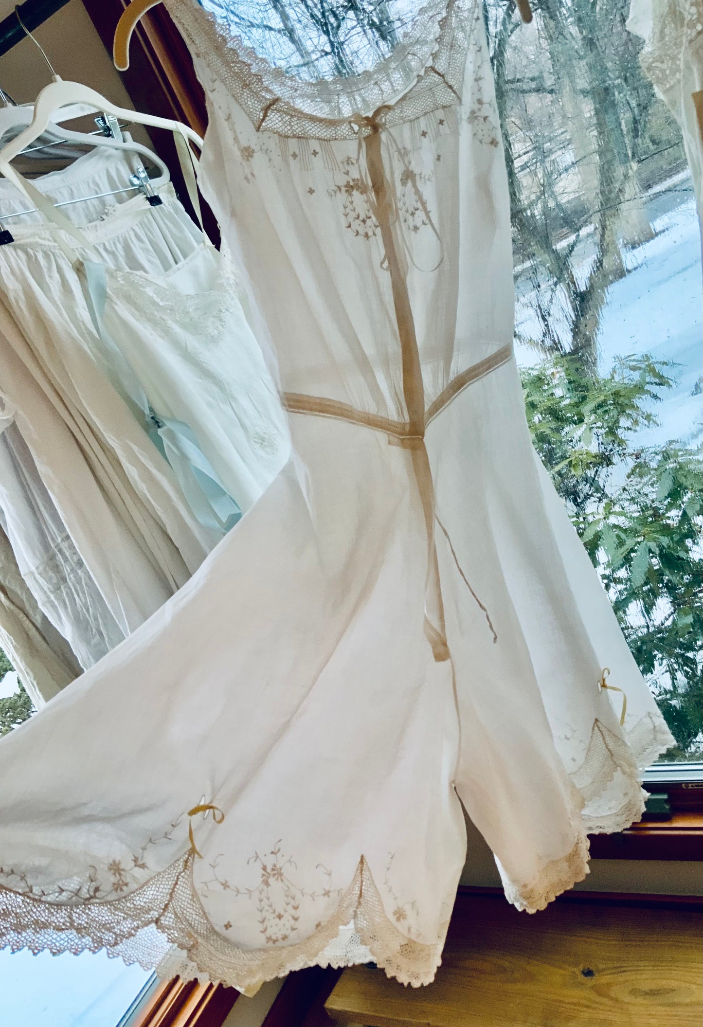 Edwardian Cotton Combination Undergarment with Lace Insets & Embroidery | Argentine Antique Lingerie | c.1910s-ED61