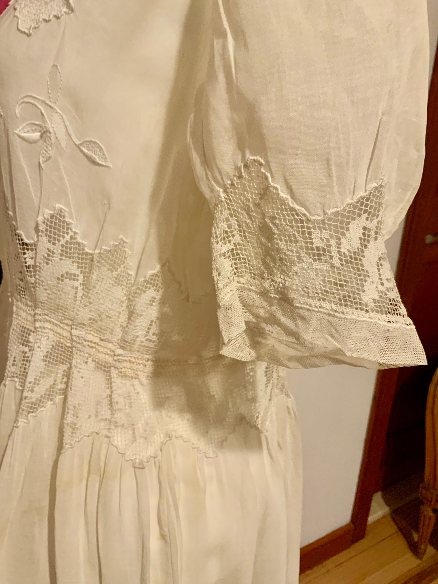 Edwardian Tea Dress in with Handmade Lace & Embroidery | c.1905–1915 - ED30