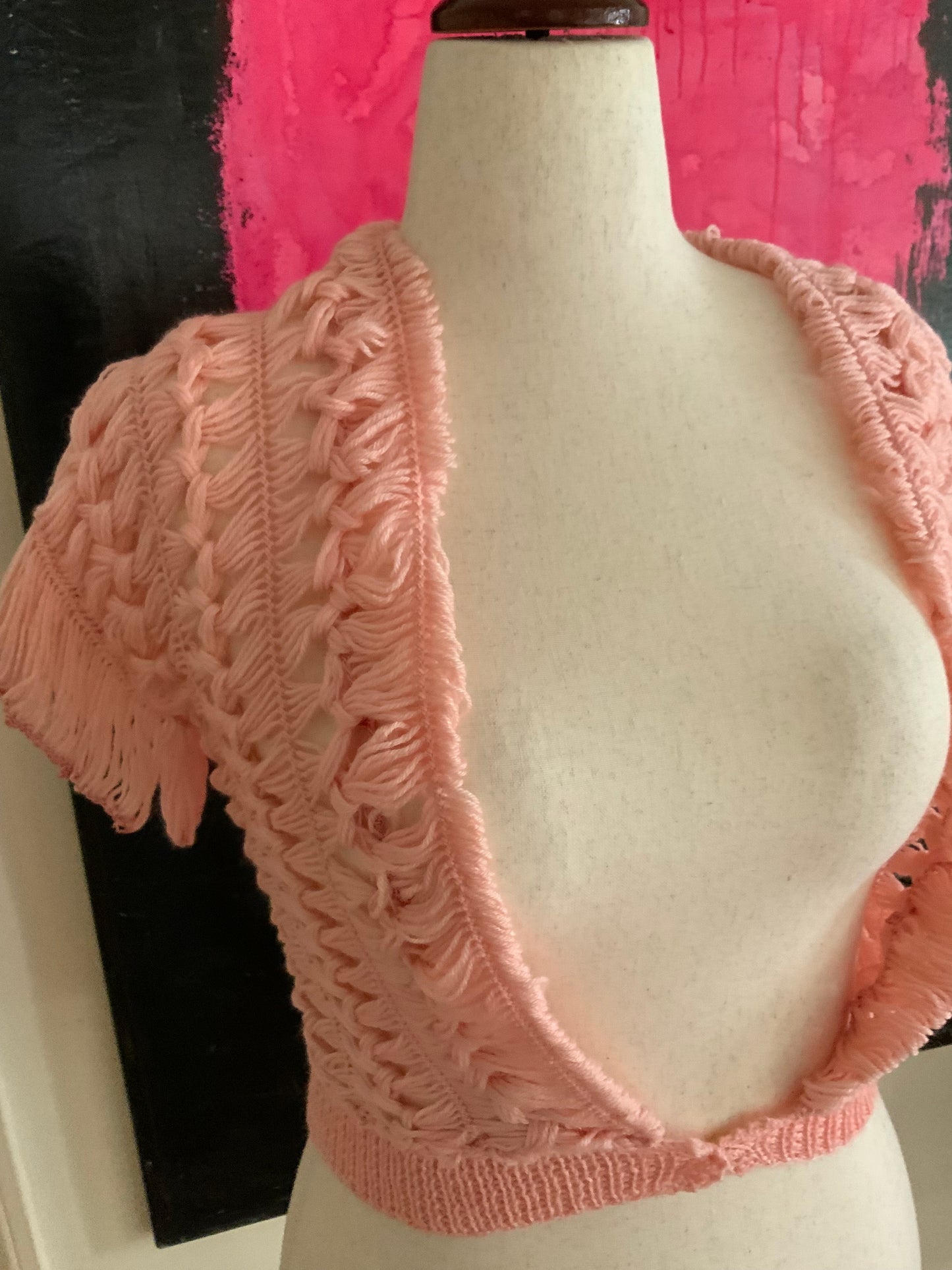 Wool Bed Jacket Pink 30s