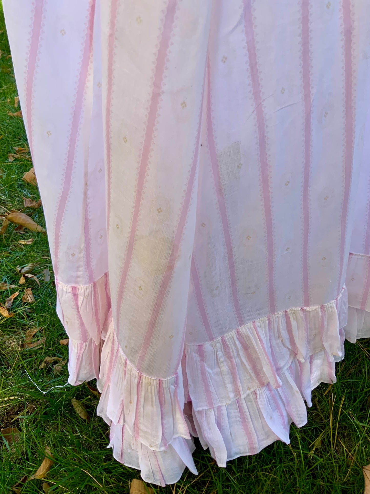 Cotton Pink Stripped Petticoat - 1895/1910 - ED23