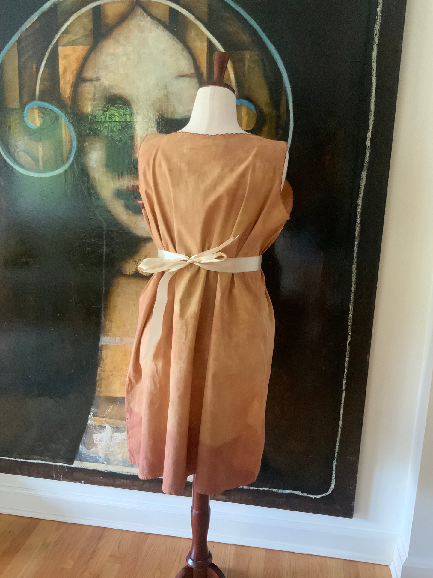 Antique Cotton Nightgown Purple Embroidery - 1910 - ED7