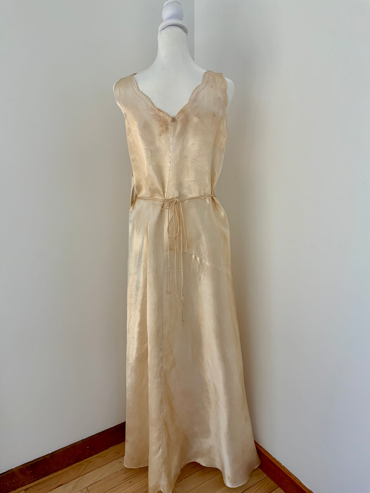 Hand Dyed Vintage Bridal lNightgown - 40s - 40I