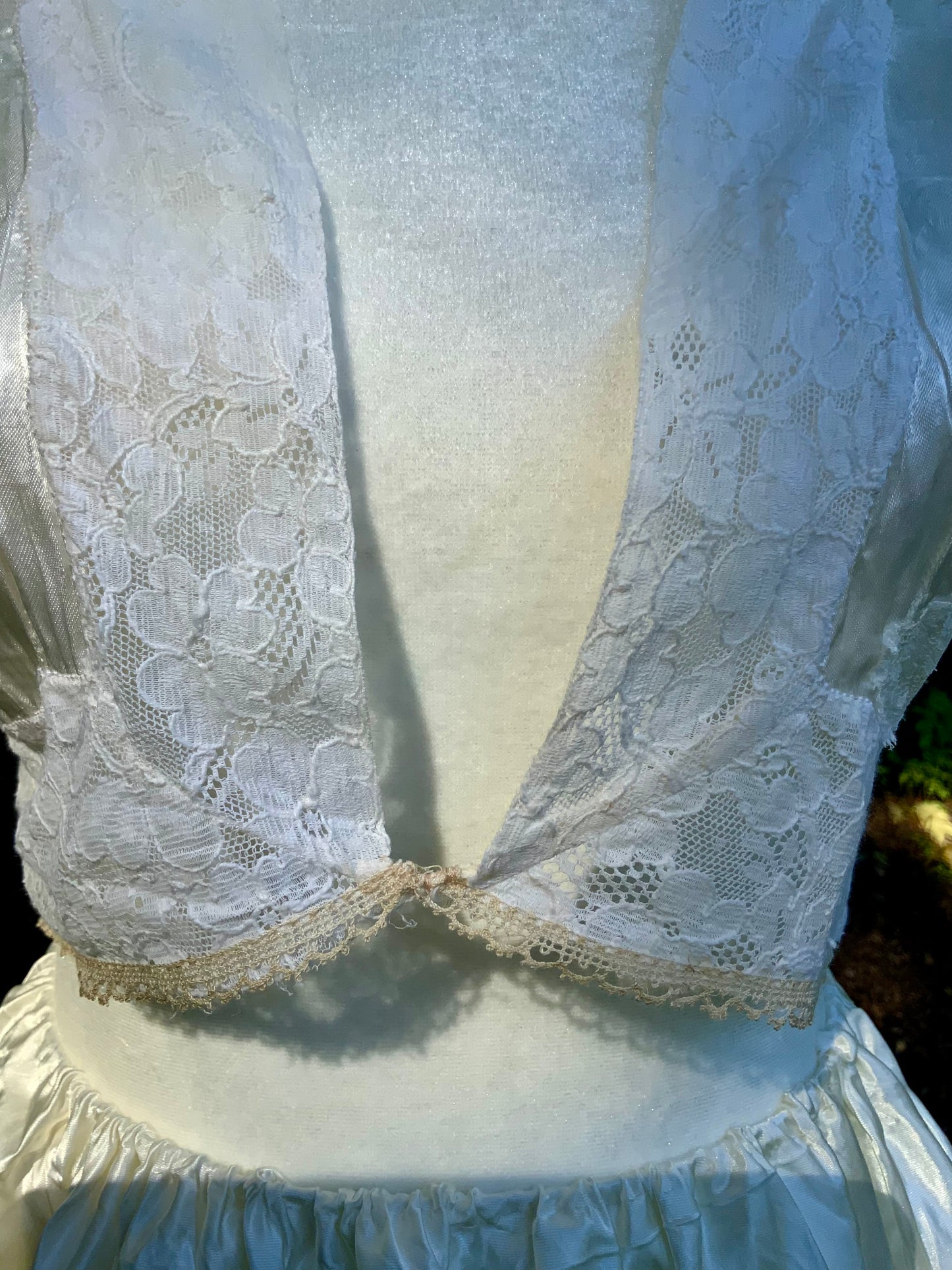 One-of-a-Kind Reconstructed 1940s Silk Set | Vintage Lace Top & Skirt-40CF