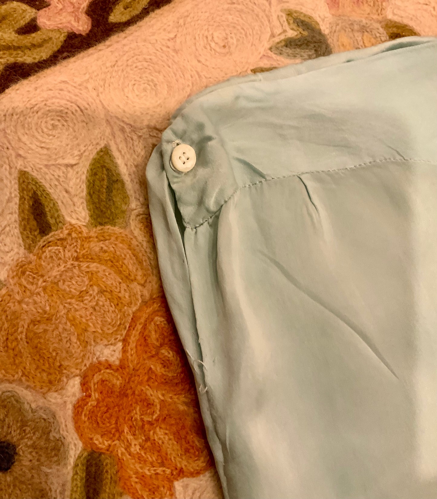 1930s Silk Pajama Pants – Pale Jade Vintage Lounge Trousers - 30AX