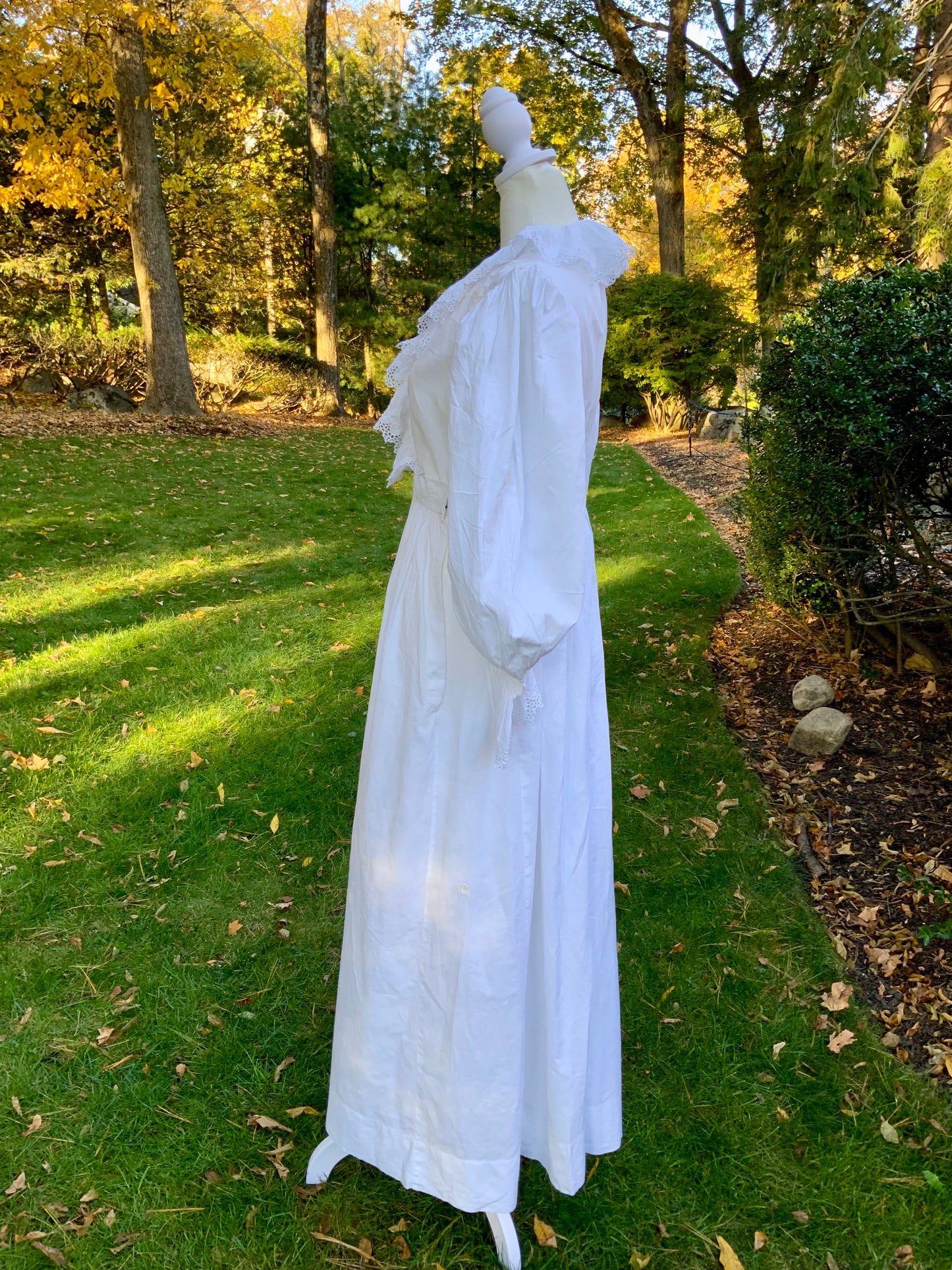 Edwardian White Cotton Lace Dress – Antique Lawn Gown Restored - ED24