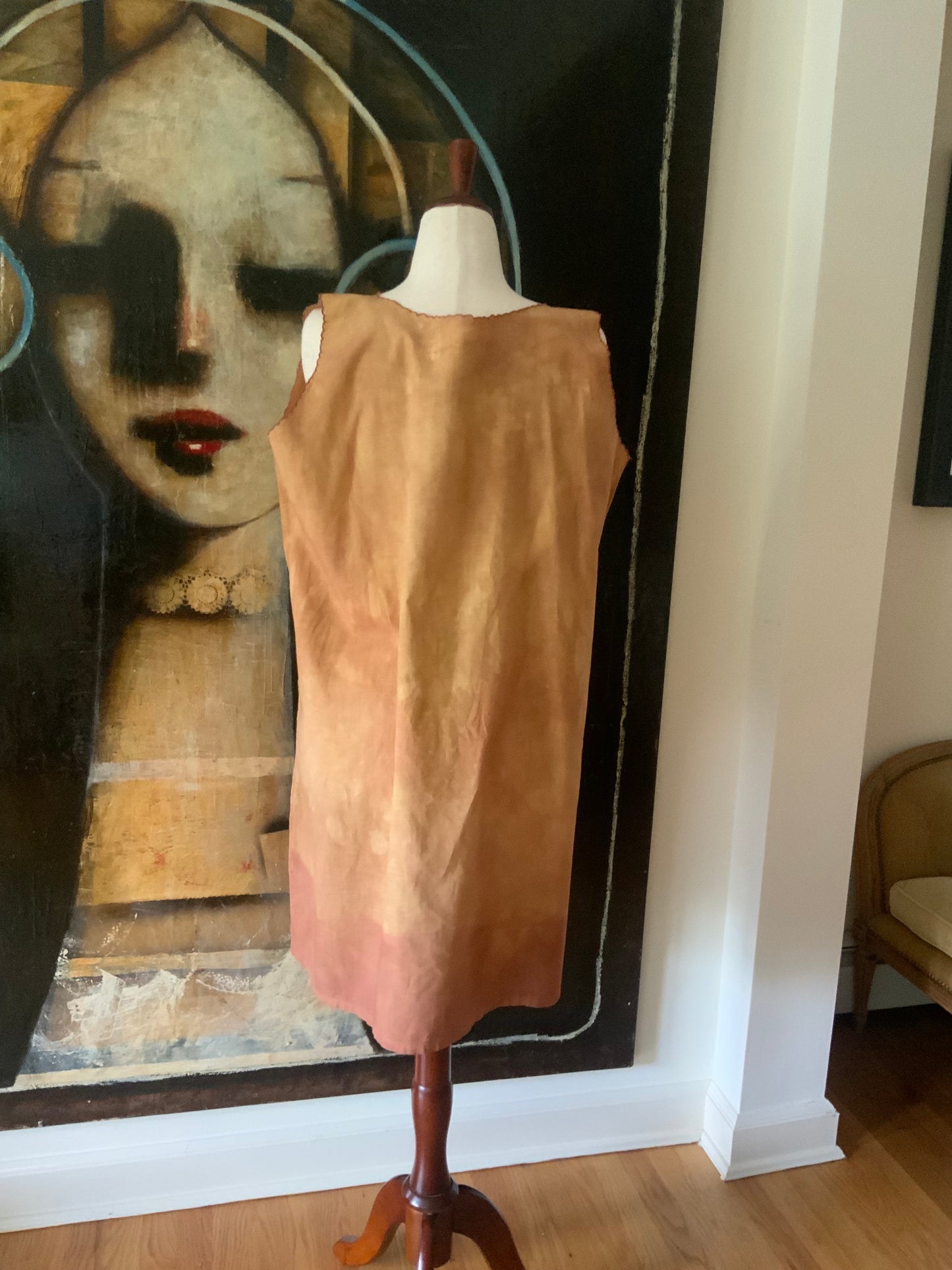 Antique Cotton Nightgown Purple Embroidery - 1910 - ED7