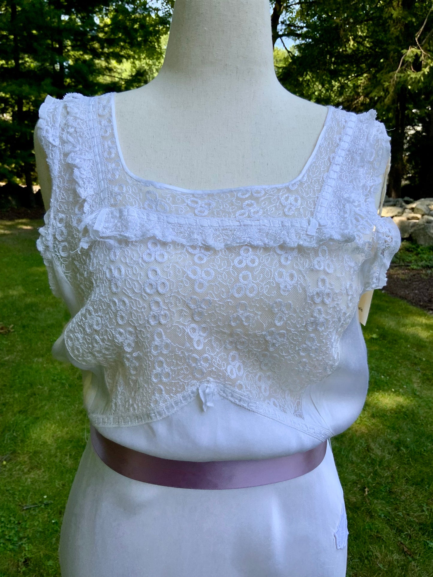1930s Satin and Lace Bridal Slip Dress-30CT