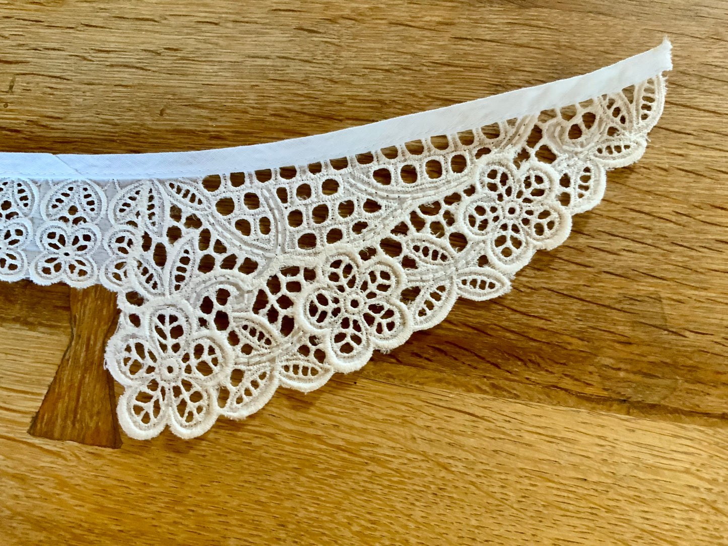 Antique Lace Collar Edwardian Floral Cutwork Collar Handmade Cotton Statement Collar