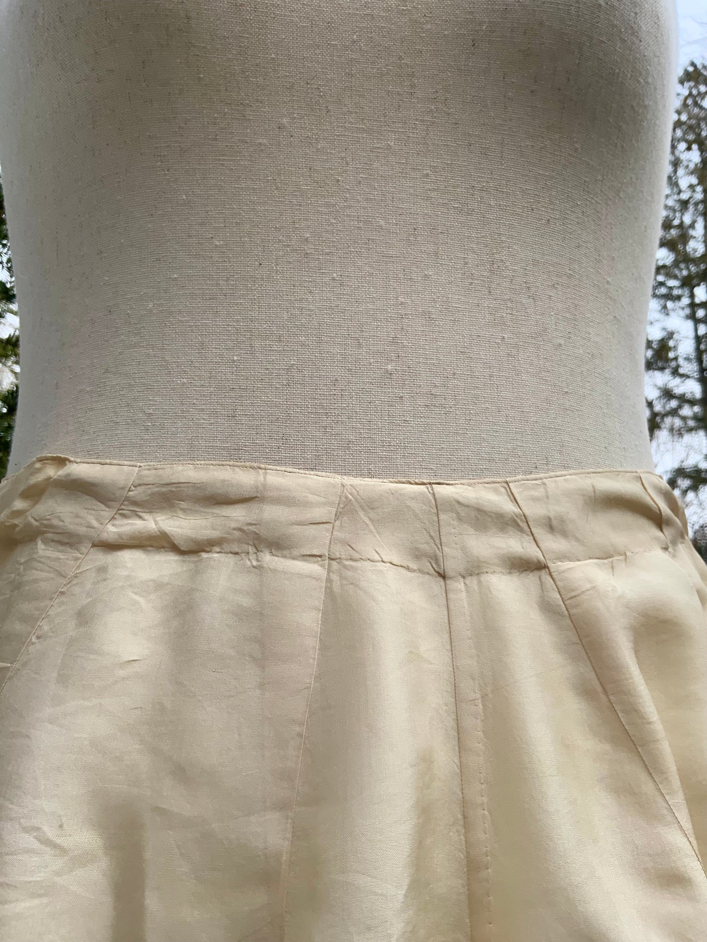 Antique 1910s–1920s Pure Silk Bloomers with Filet Lace Inset | Edwardian Lingerie Drawers-ED57