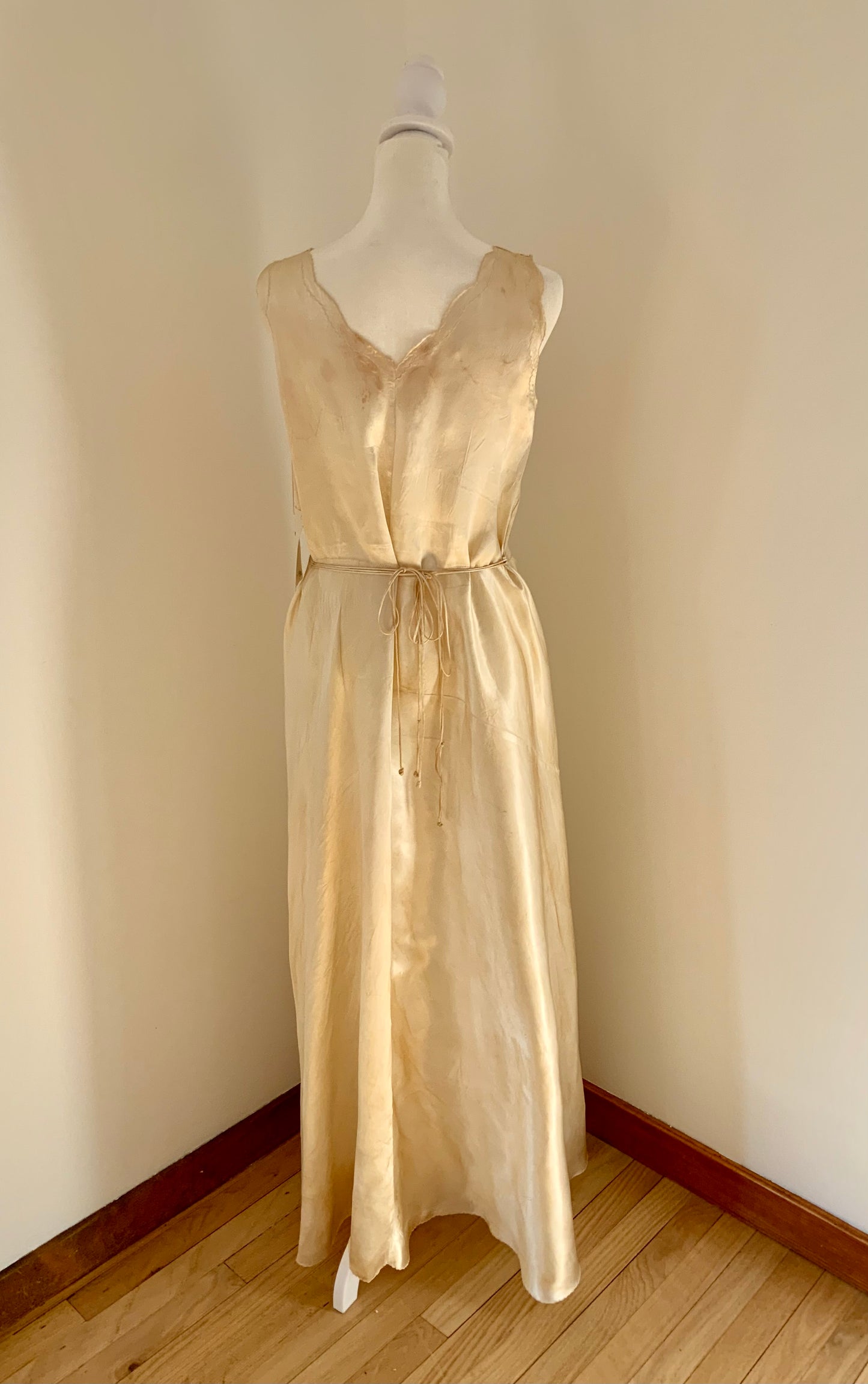 Hand Dyed Vintage Bridal lNightgown - 40s - 40I