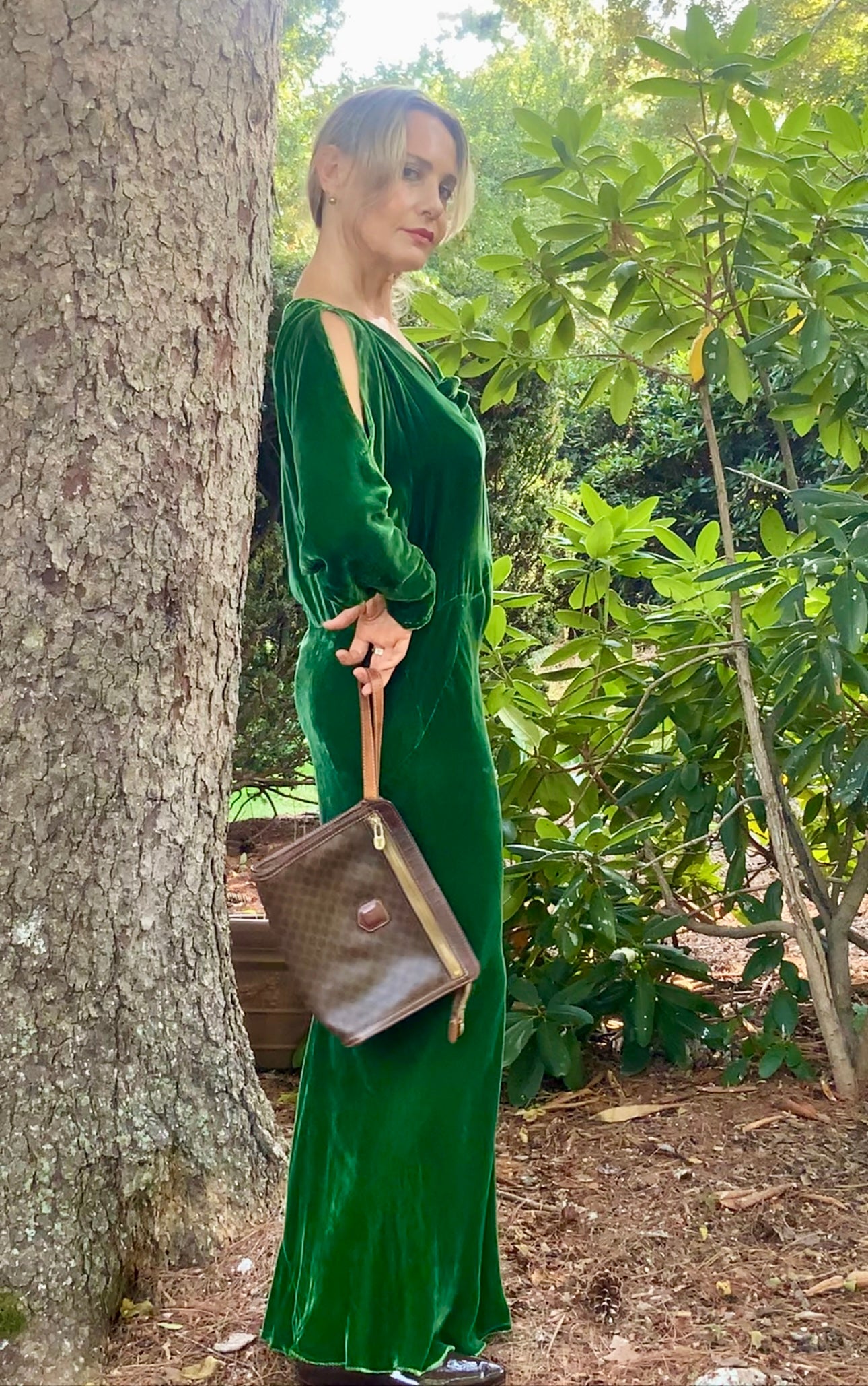 Green Velvet Evening Dress - Late 30s - 30AM