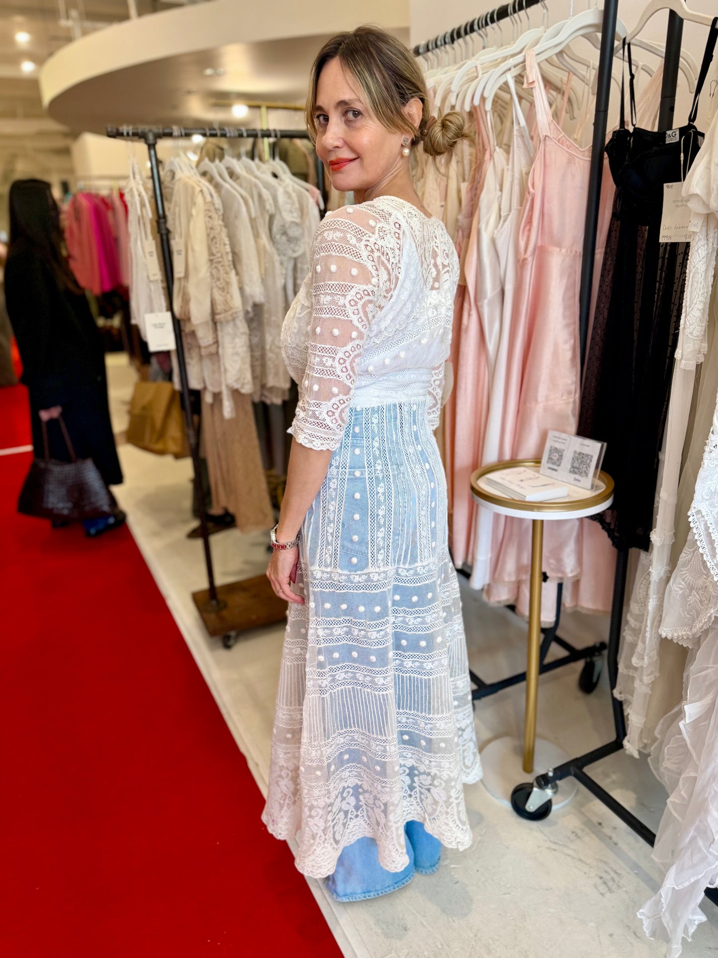 Rare Antique Edwardian Bridal Lace Dress c. 1909–1914 | Cotton Net Wedding / Trousseau Gown-ED31
