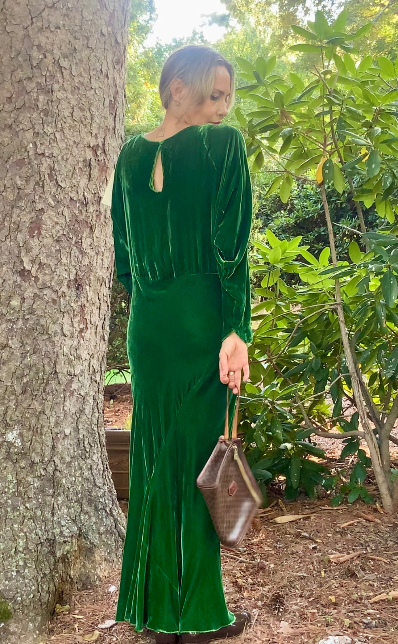 Green Velvet Evening Dress - Late 30s - 30AM