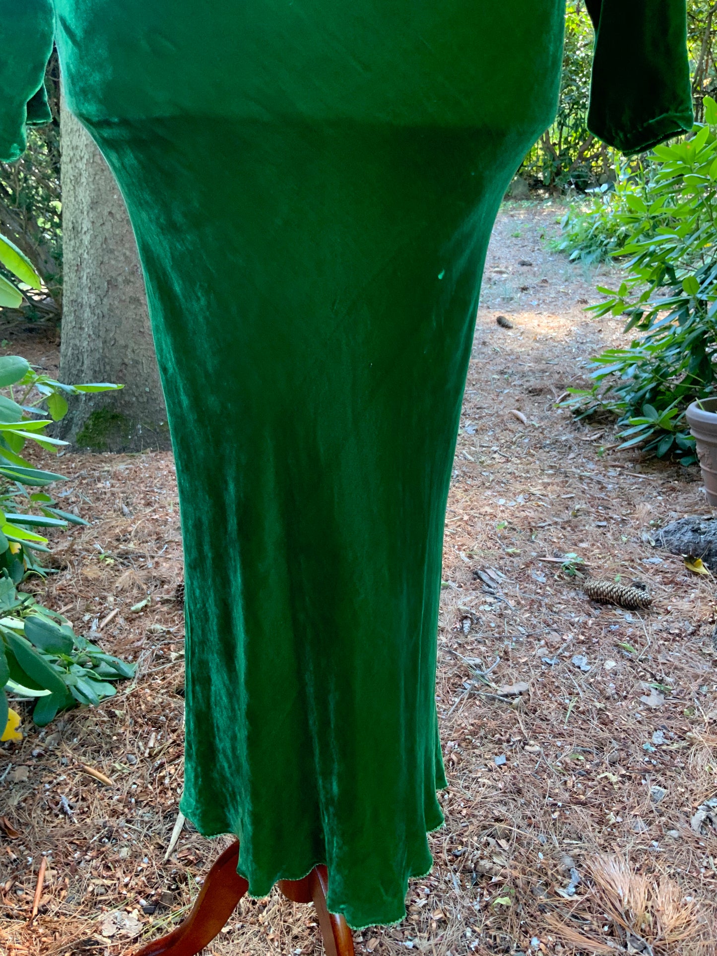 Green Velvet Evening Dress - Late 30s - 30AM