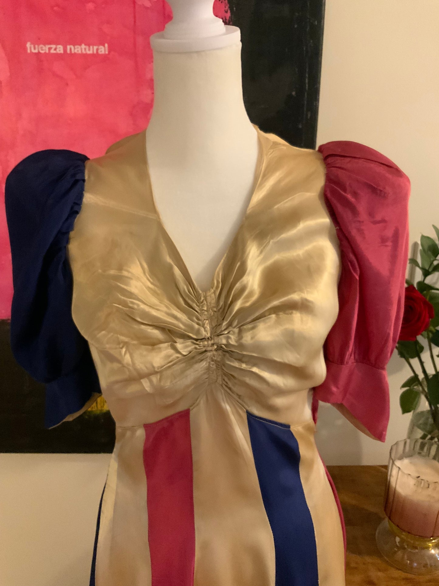 RARE Satin Evening Dress - 30s Early 40s - 30AG