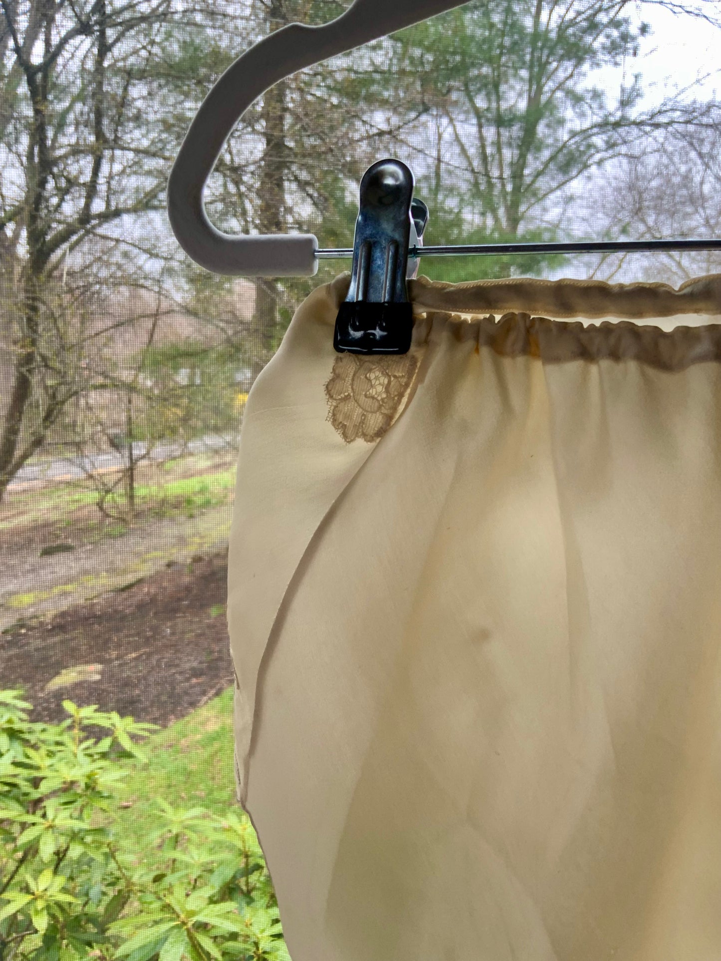 Antique Silk Tap Pants Bloomers Embroidered Lace Edwardian Lingerie Ivory Silk Panties-20AH