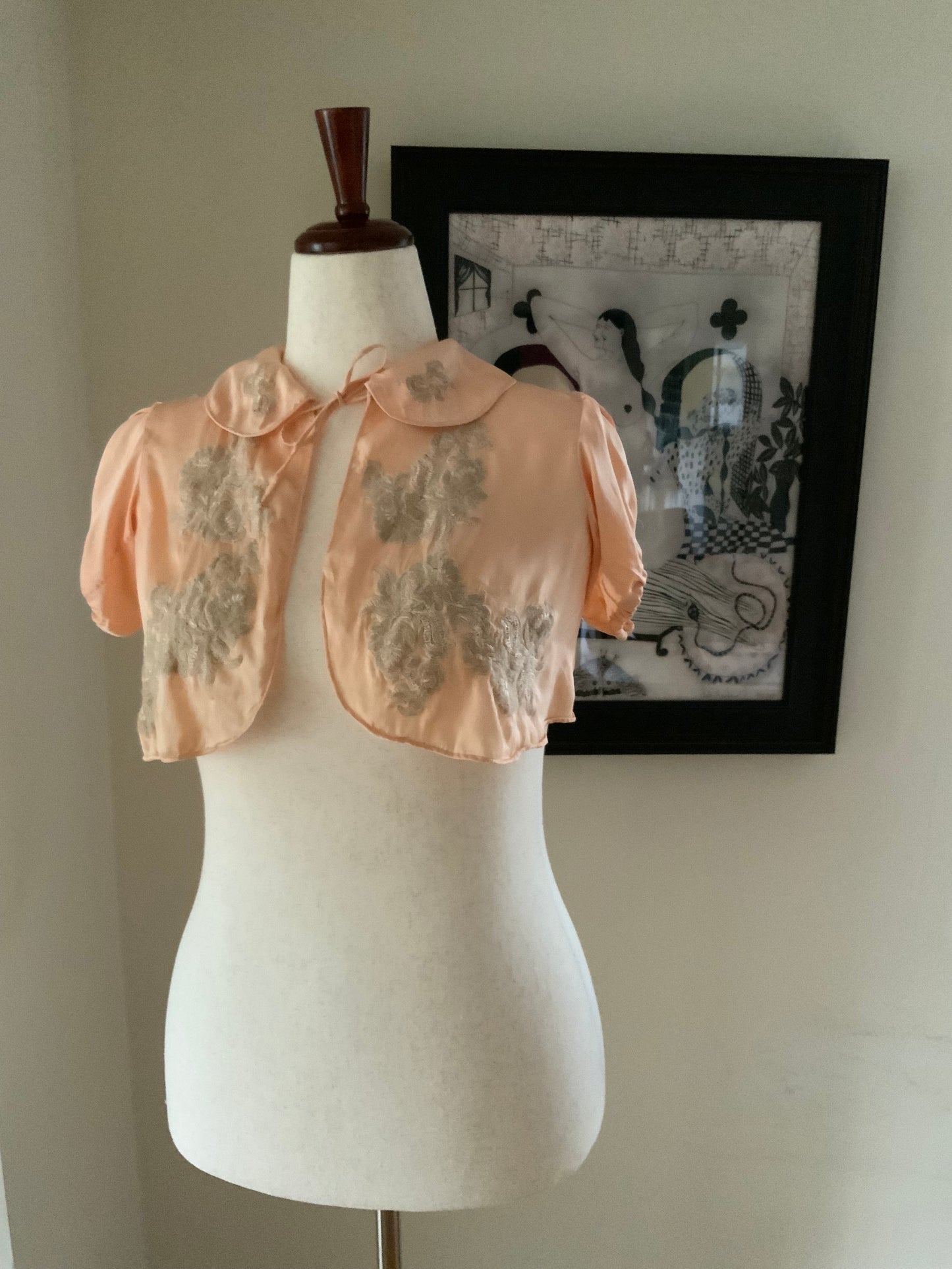 Silk Lace Bed Jacket -30s