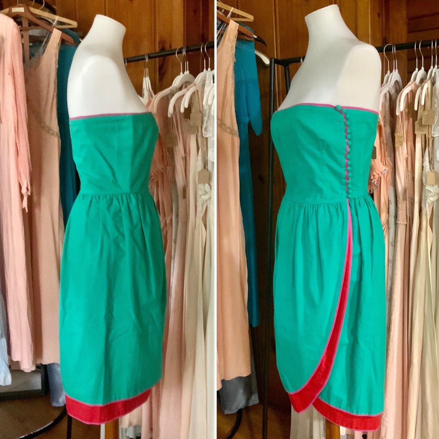 Lanvin Strapless Cotton Dress - 80s