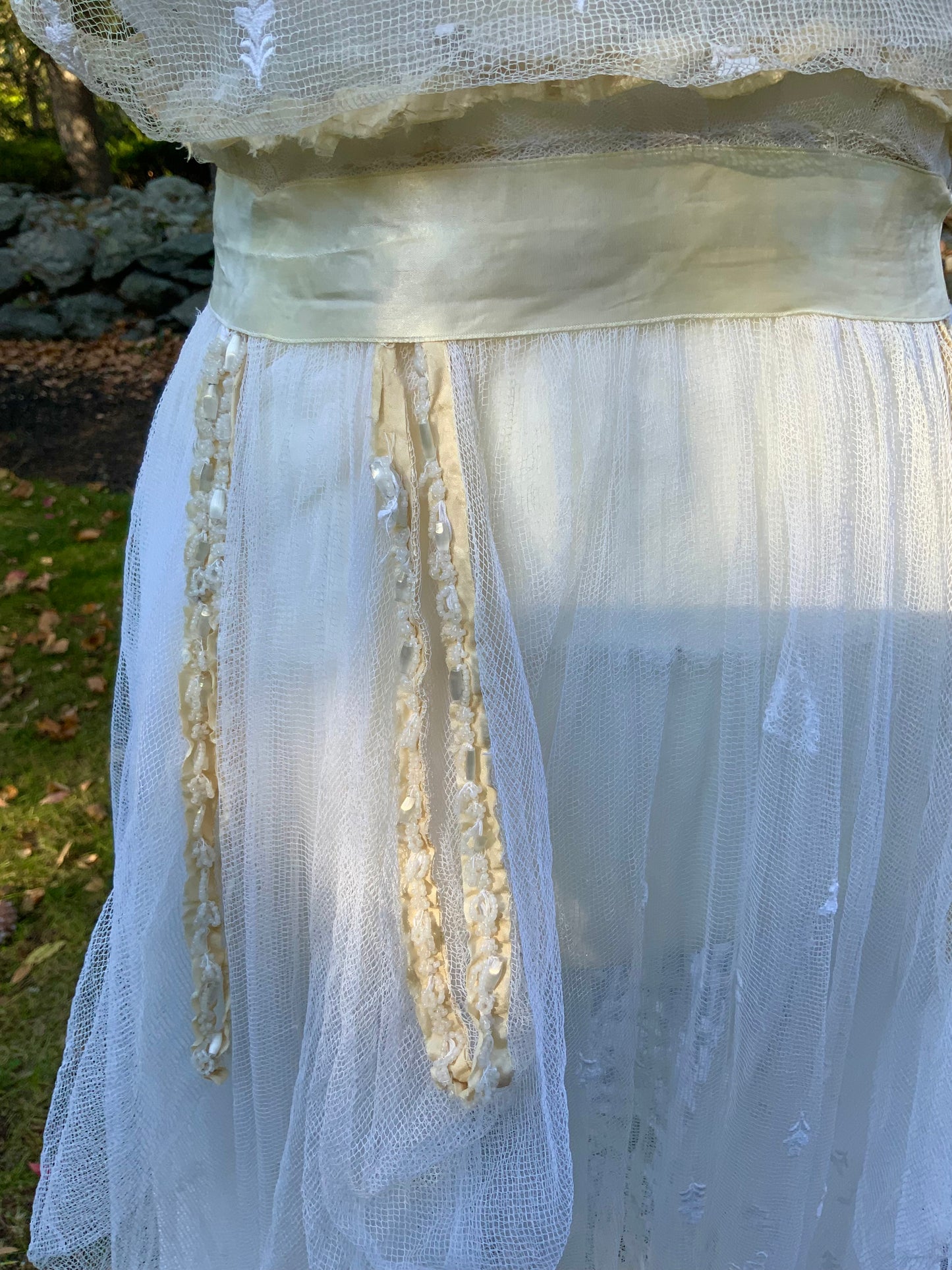 Antique Tulle Dress -Filet Lace – Early 1900s – ED40