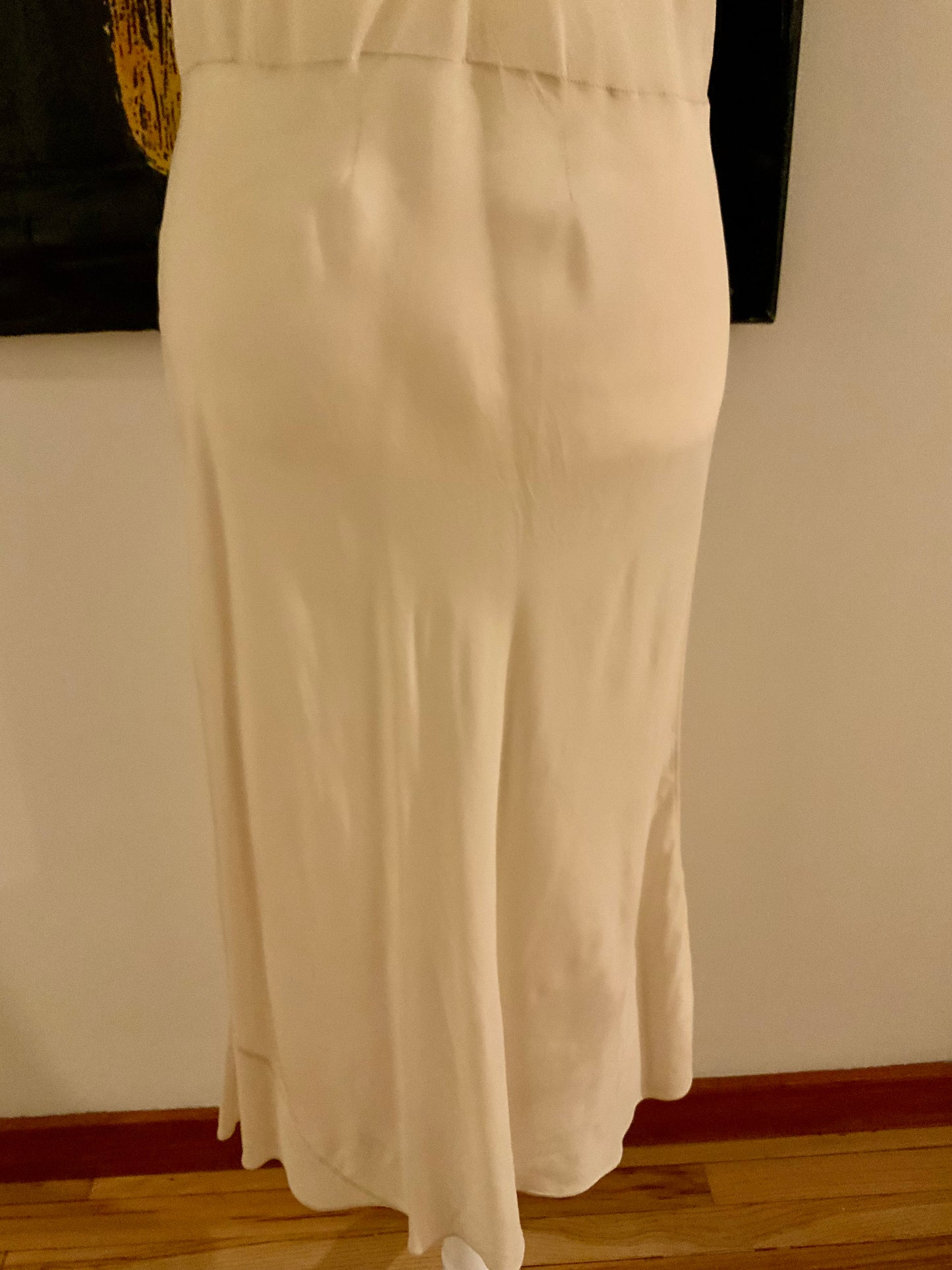 Antique 1920s Pure Silk Bridal Slip – Hand Embroidered Ivory Lingerie Dress – Edwardian Flapper Era Nightgown-20AT