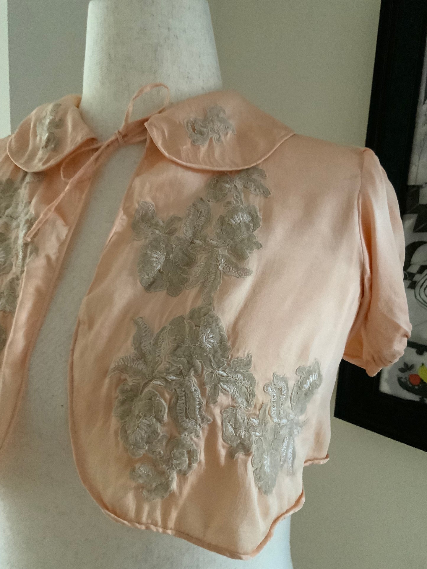 Silk Lace Bed Jacket -30s