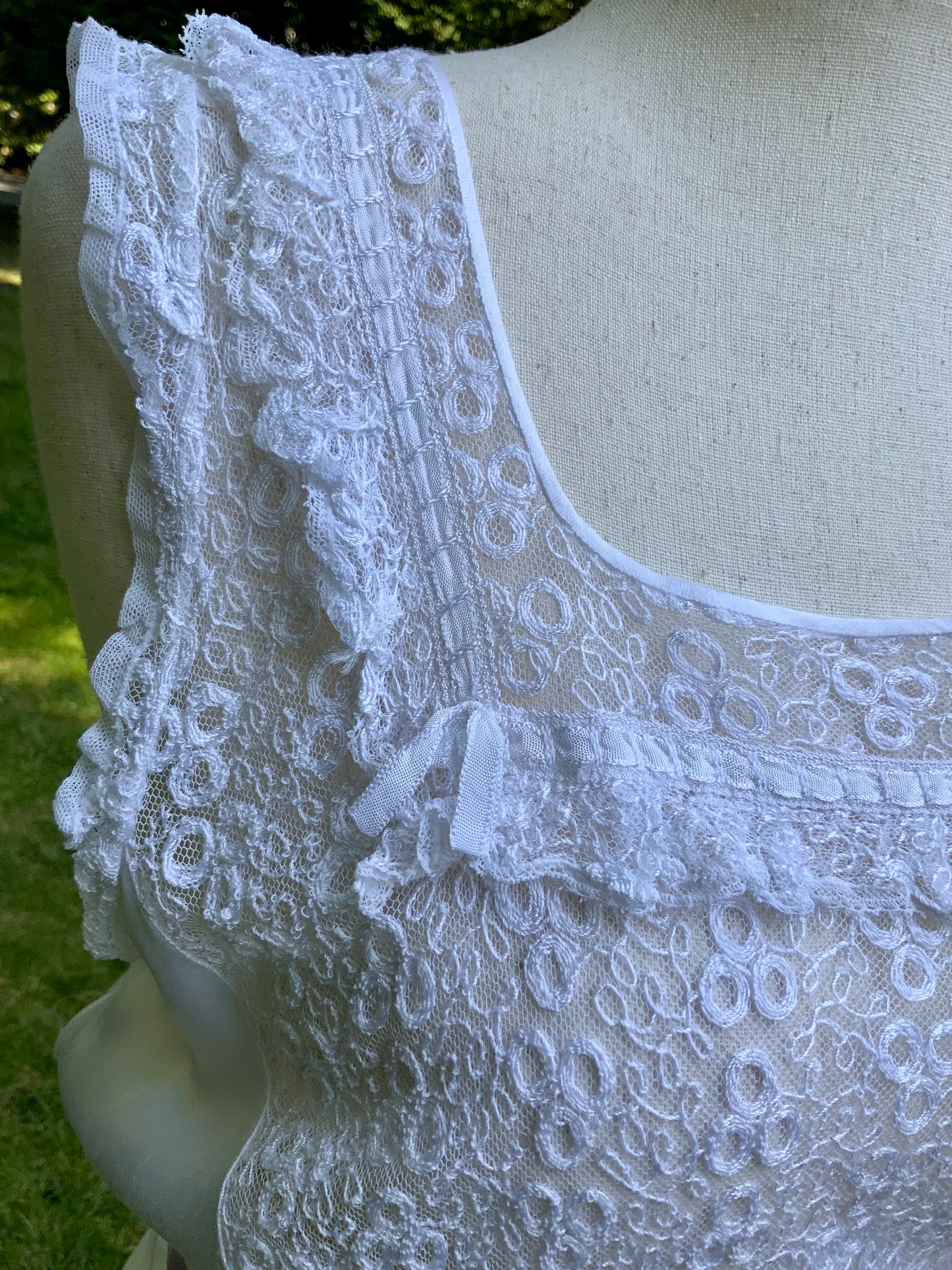1930s Satin and Lace Bridal Slip Dress-30CT