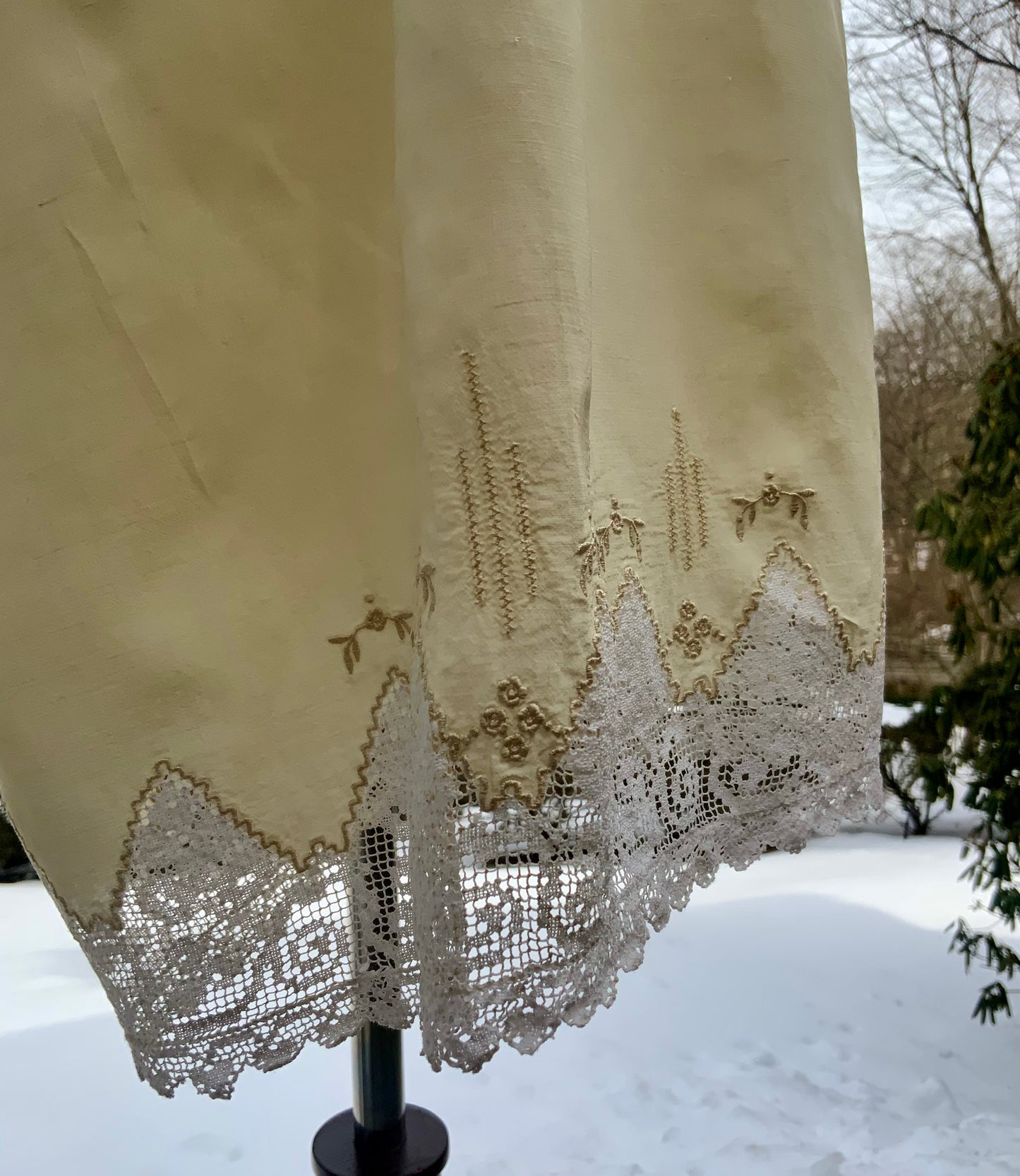 Edwardian Pure Silk Lingerie Drawers with Filet Lace | Antique Tap Pants |ED58