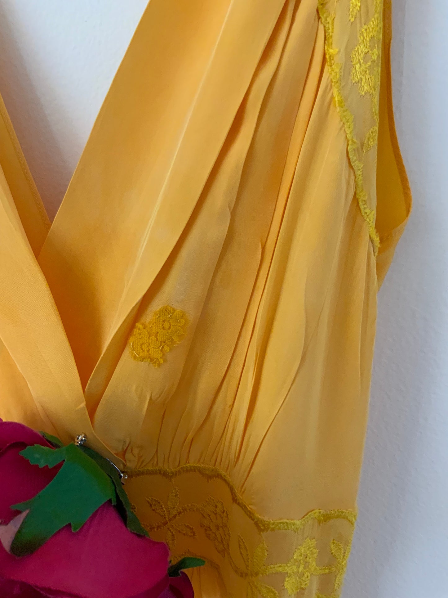 Hand Dyed Yellow Nightgown / Slip Dress - 50s