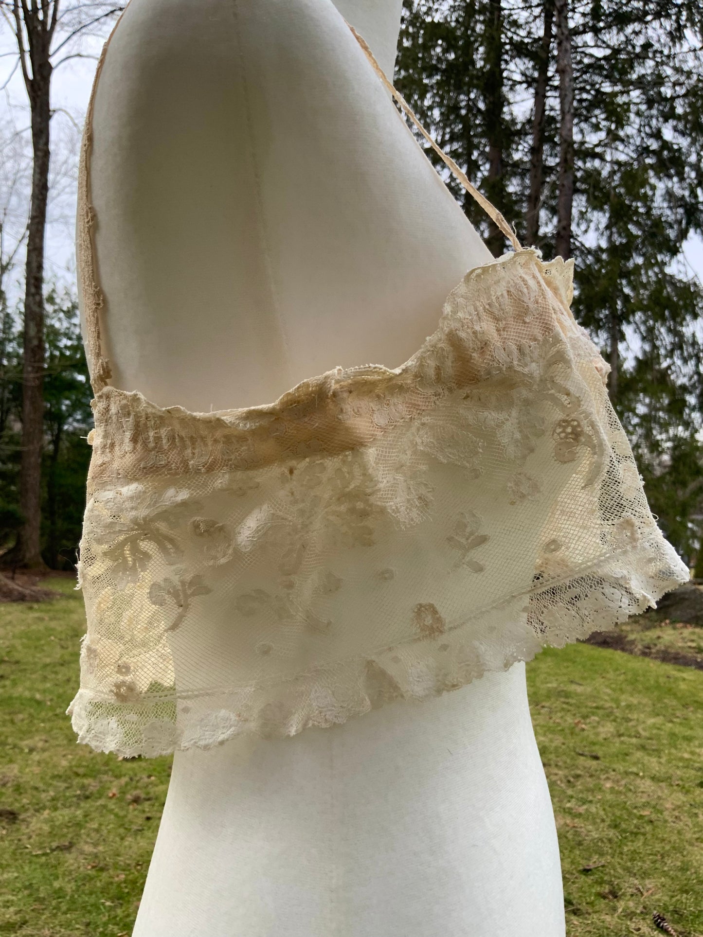 Upcycled Antique Tulle Lace Bralette - 1910
