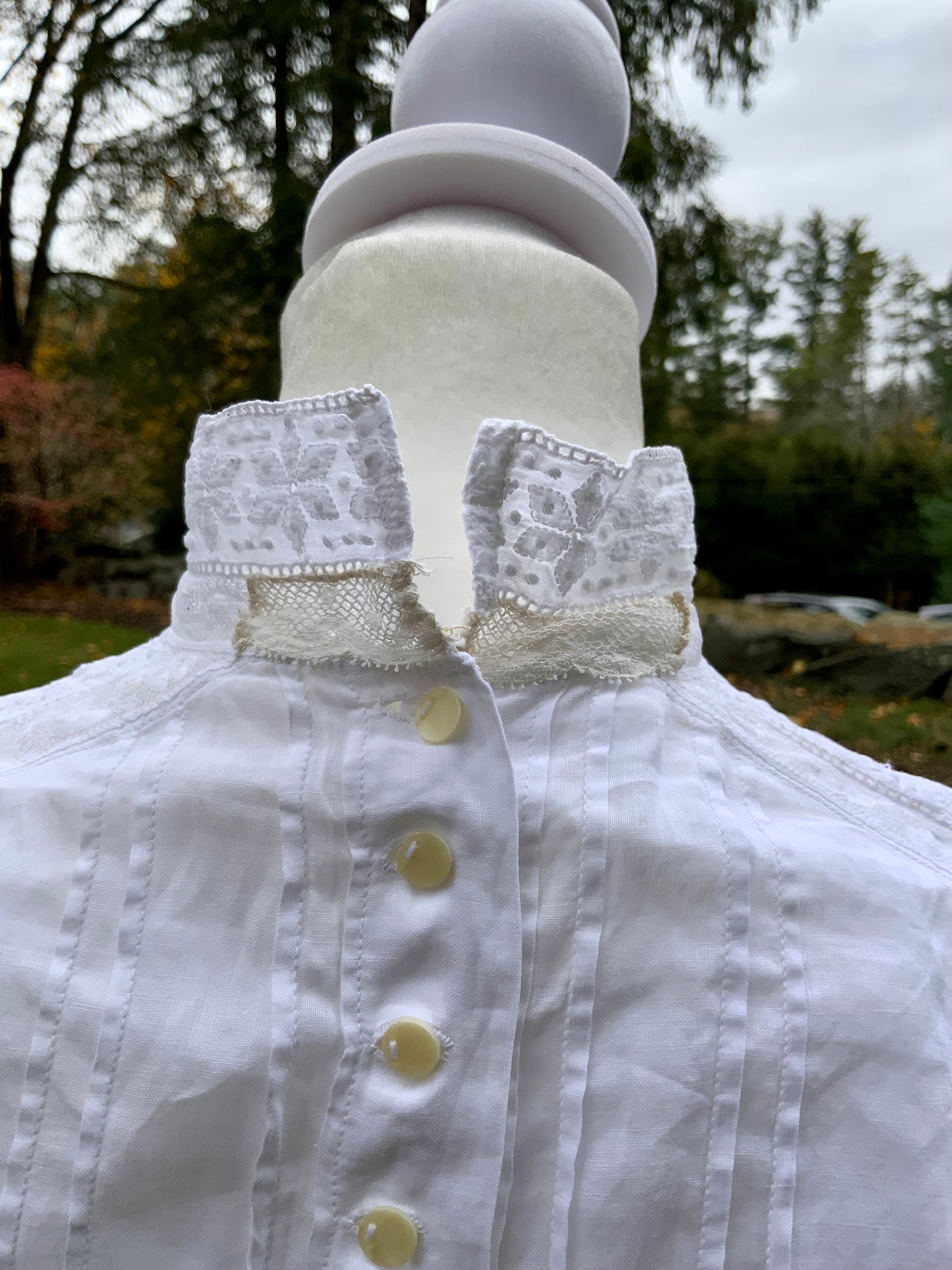 Edwardian White Cotton & Lace Shirtwaist (1905–1912) |ED34