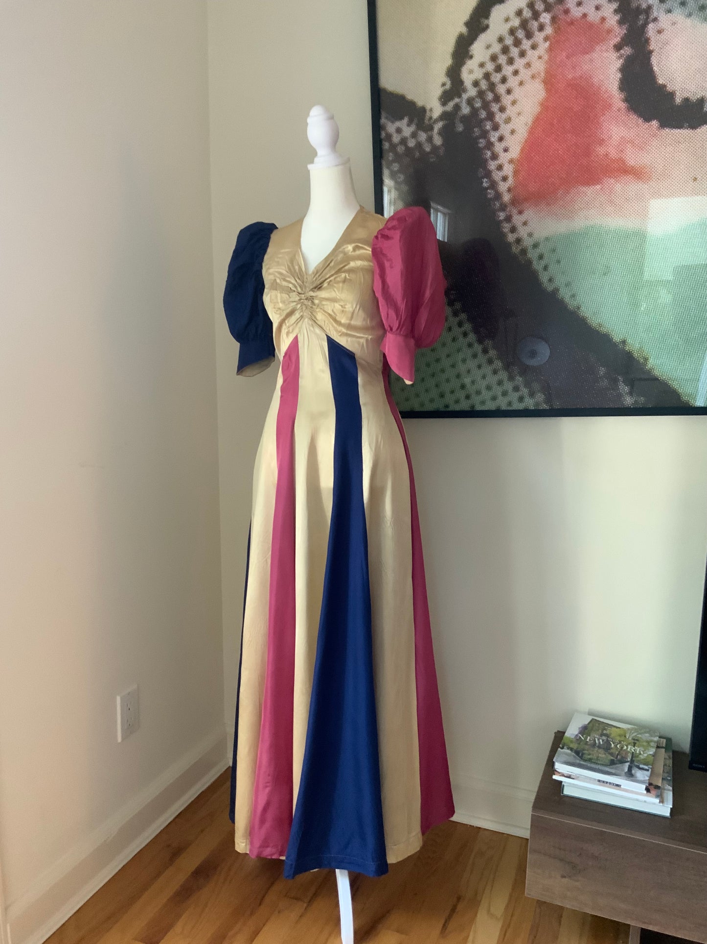 RARE Satin Evening Dress - 30s Early 40s - 30AG