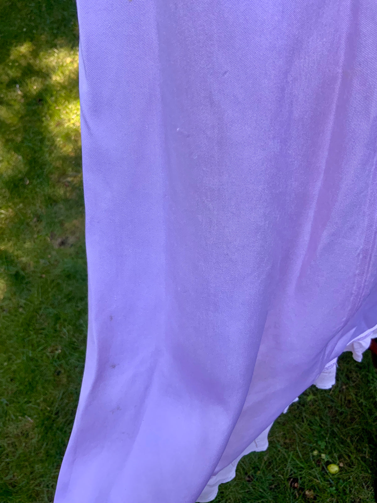 1930s Pink Satin Slip Dress with Lace and Chiffon Ruffle.30CJ