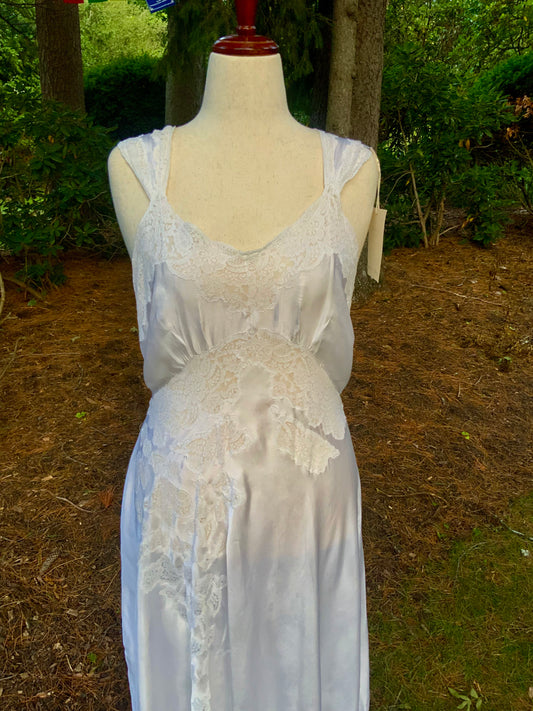 1930s Ivory Satin Lace Slip Dress | Luxury Vintage Bias Cut Nightgown | Old Hollywood Bridal Boudoir Gown | Romantic Wedding Lingerie- Bridal Nightgown
-30xx