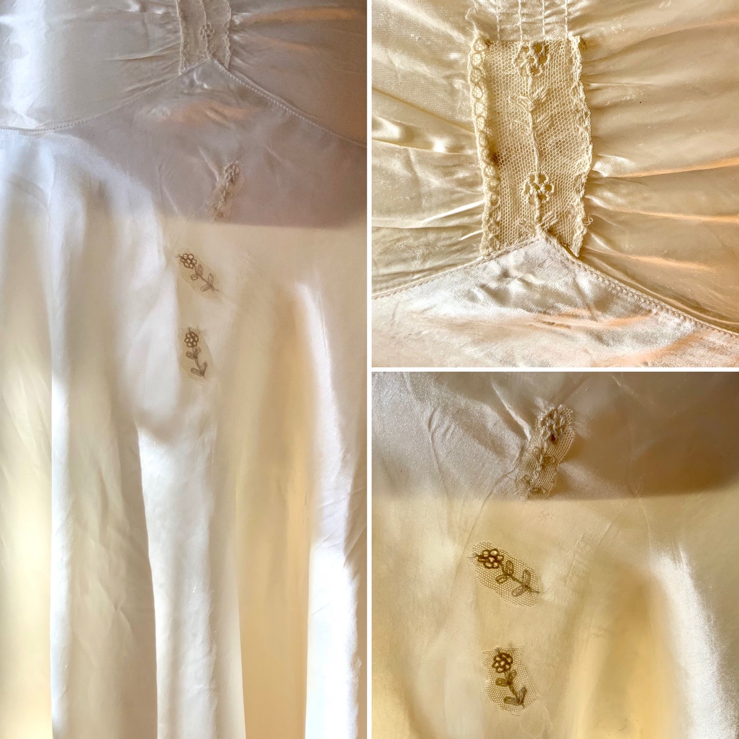 White Satin Evening Dress - 20s - Bridal