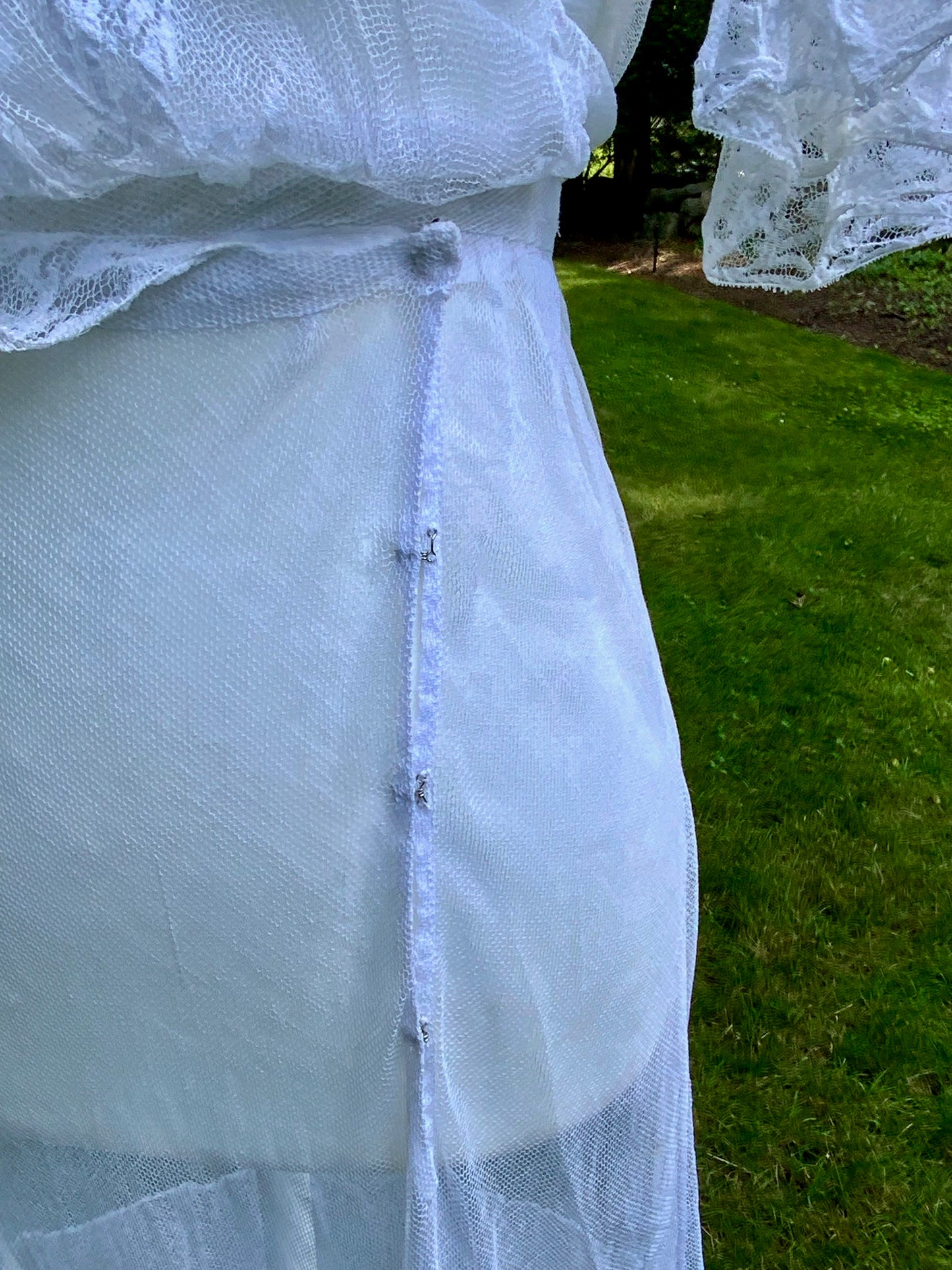1930s Sheer White Tulle Lace Dress Vintage Bridal Dress Romantic Wedding Dress Floral Tulle Gown Ethereal Dress- Iconic -30DN