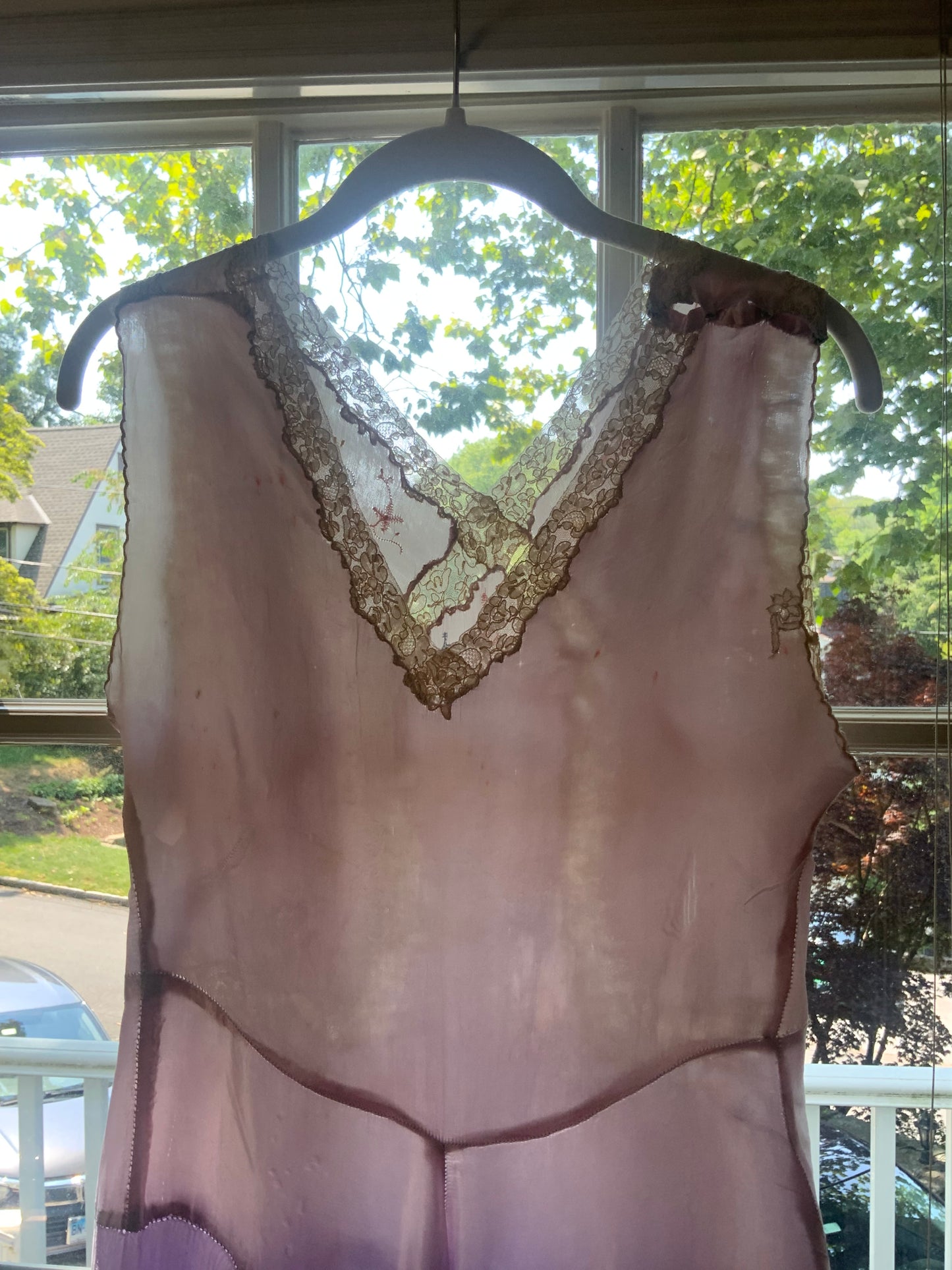 Hand Dyed Satin Nightgown- 50s