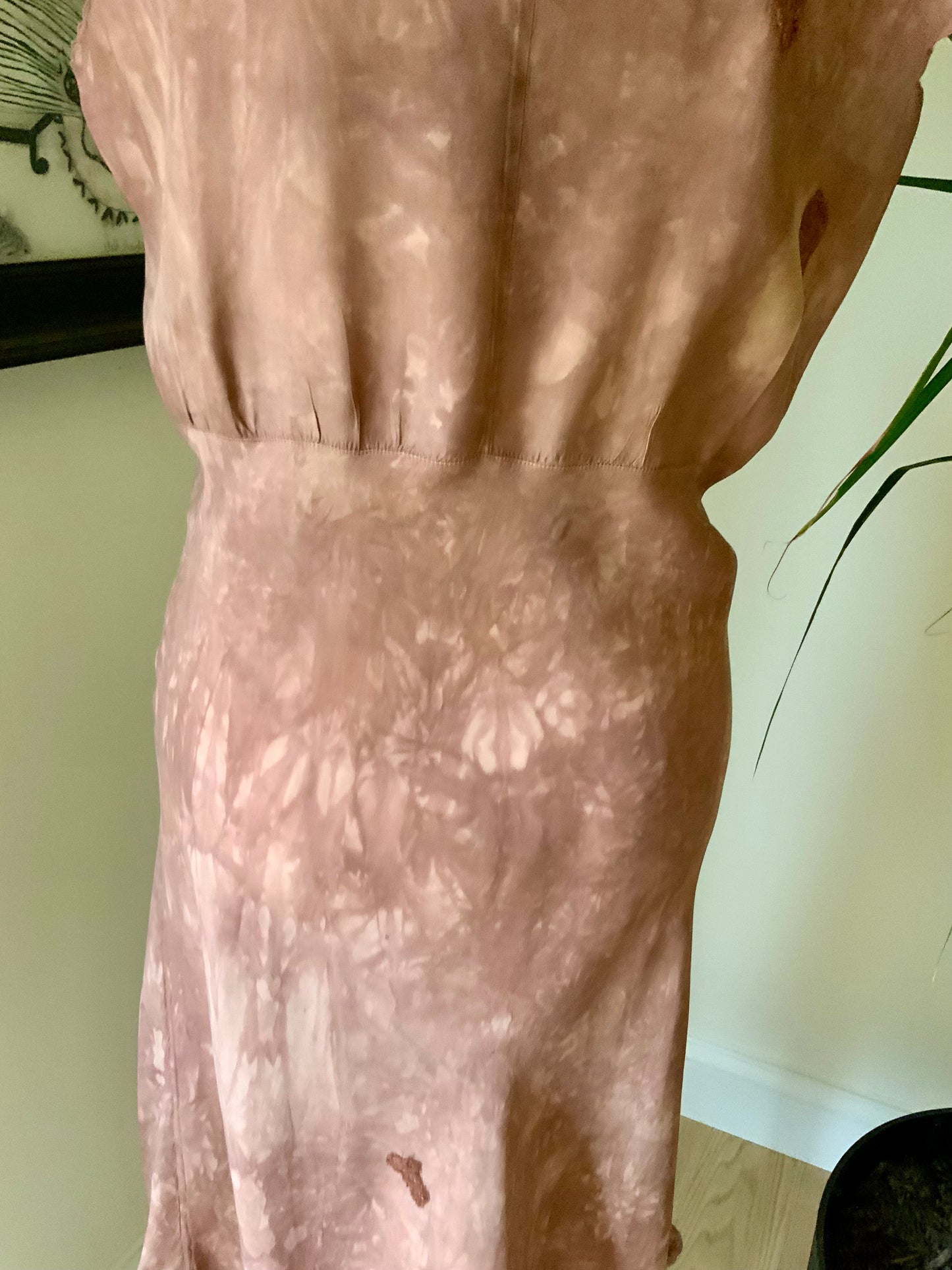 1930s Hand Dyed Silk Dress | Artistically Restored Vintage Lace Appliqué Dress-30DE
