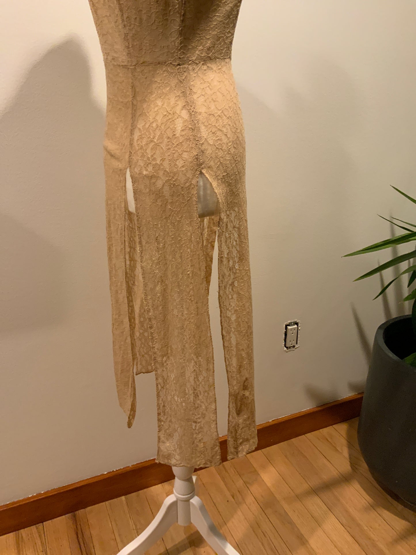 Edwardian Lace Lingerie Overdress with Five-Panel Skirt, c. 1905–1915 - ED46