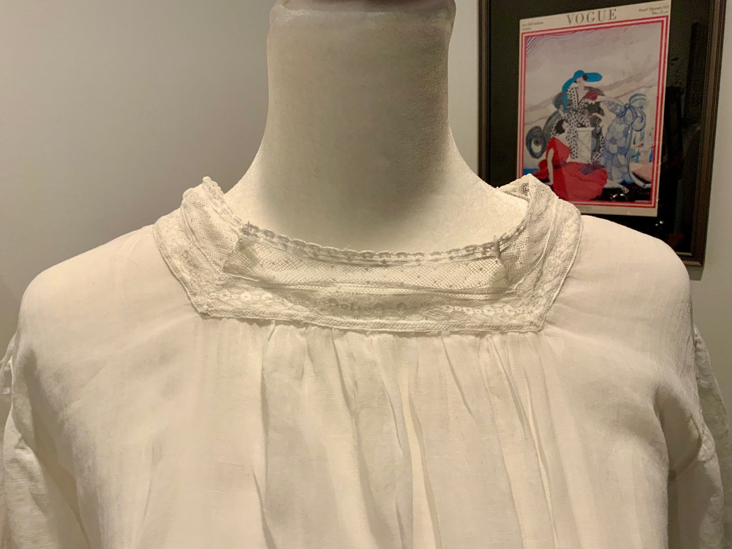 Edwardian White Cotton & Lace Tiered Tea Dress | Antique 1910s Lingerie Gown - ED31