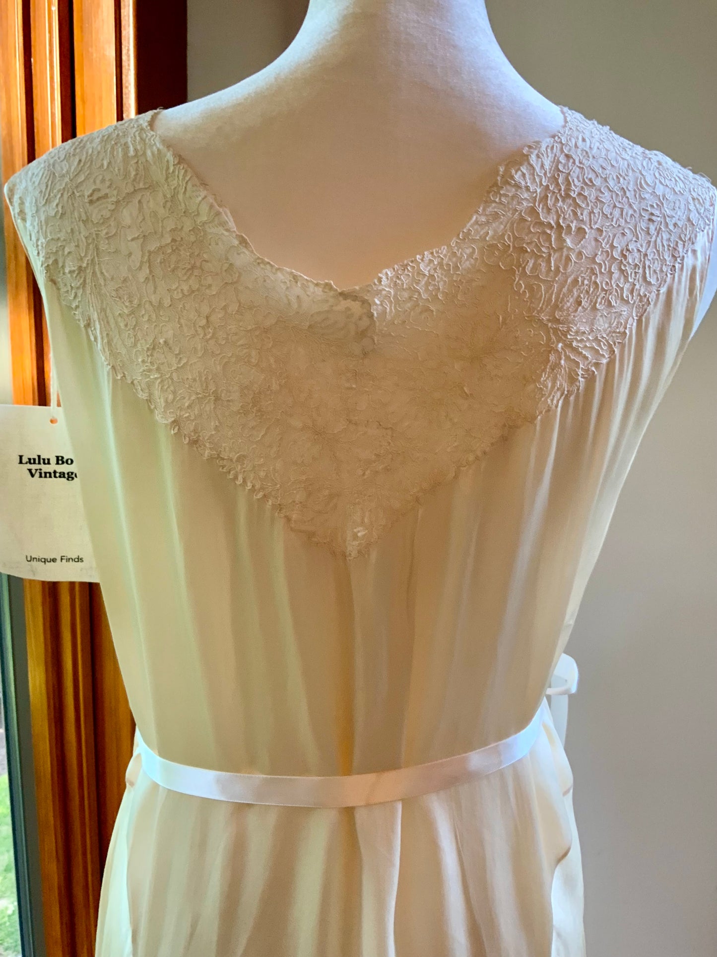 Anita’s Embroidered Pure Silk Nightgown / Slip Dress- 20s - 20R