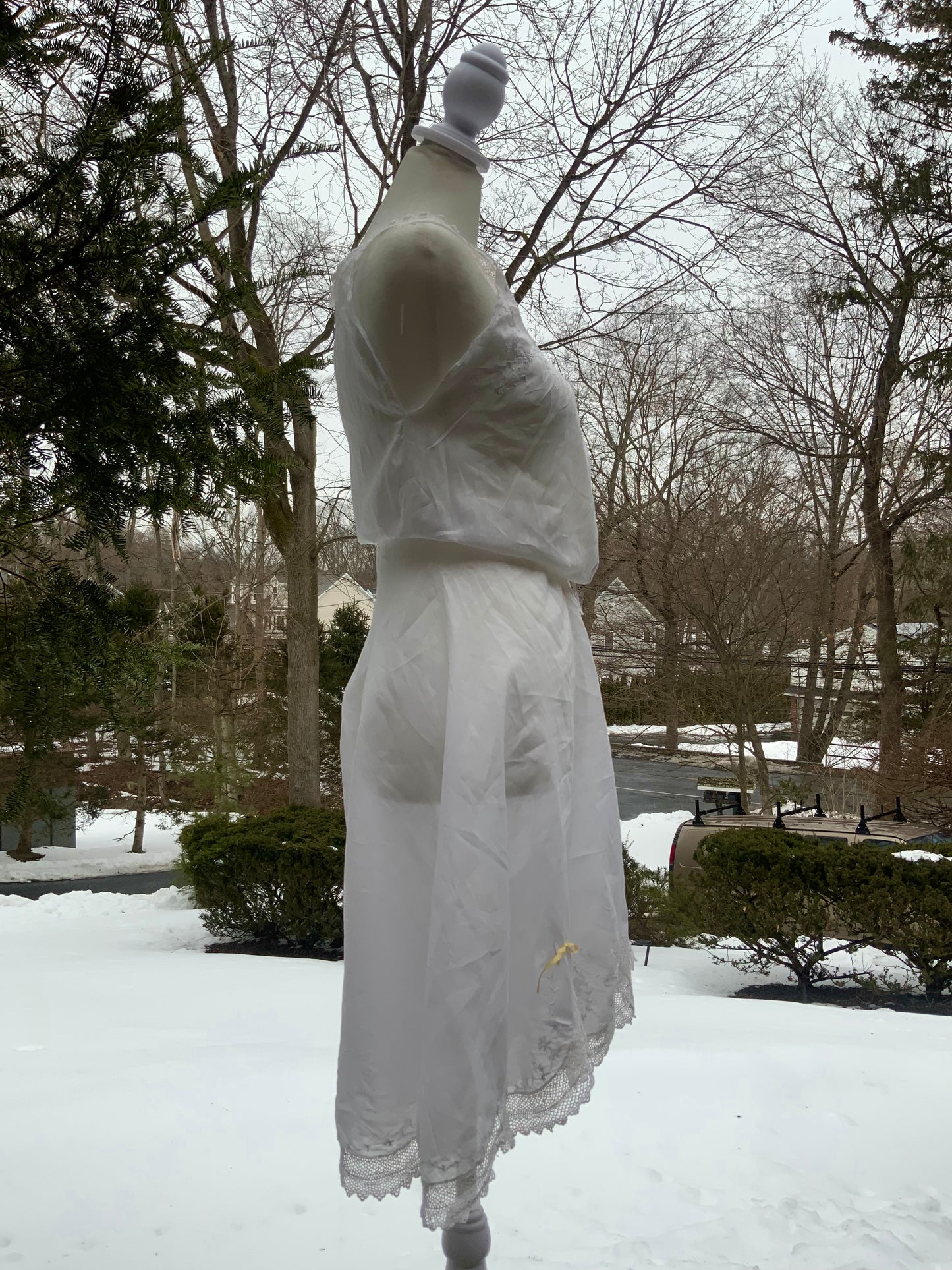 Edwardian Cotton Combination Undergarment with Lace Insets & Embroidery | Argentine Antique Lingerie | c.1910s-ED61